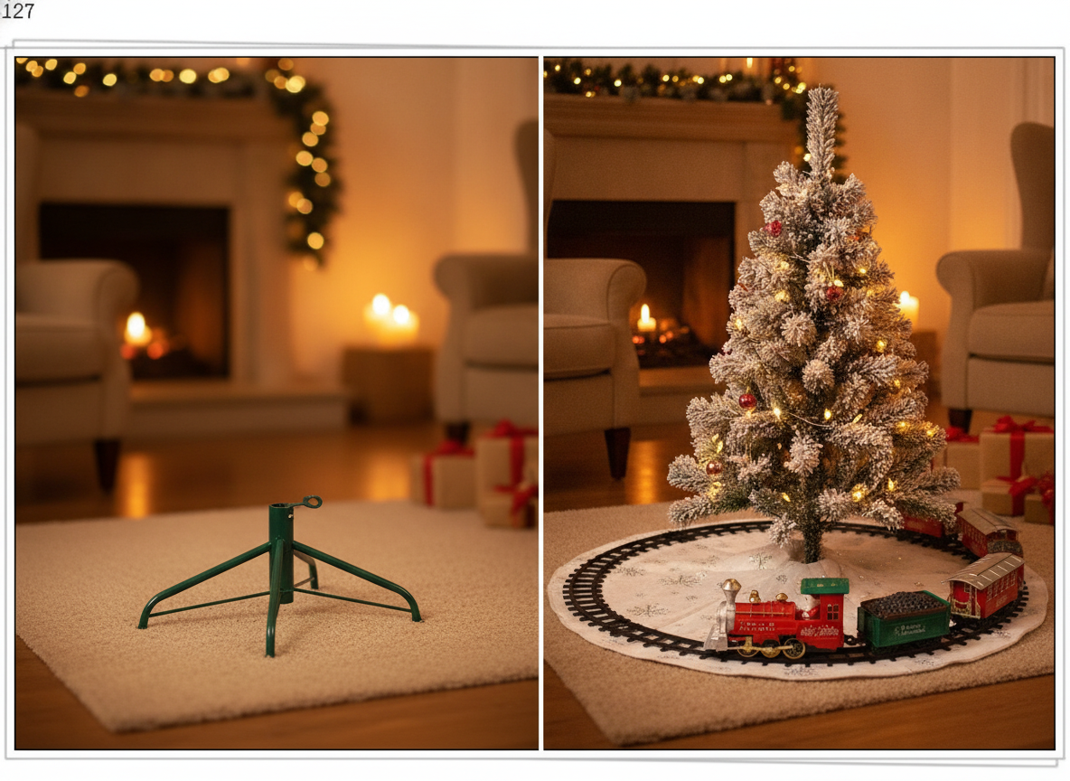 Tren Navideño Clásico con Rieles Locomotora 17 Piezas-6