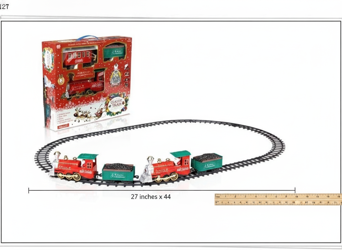 Tren Navideño Clásico con Rieles Locomotora 17 Piezas-8