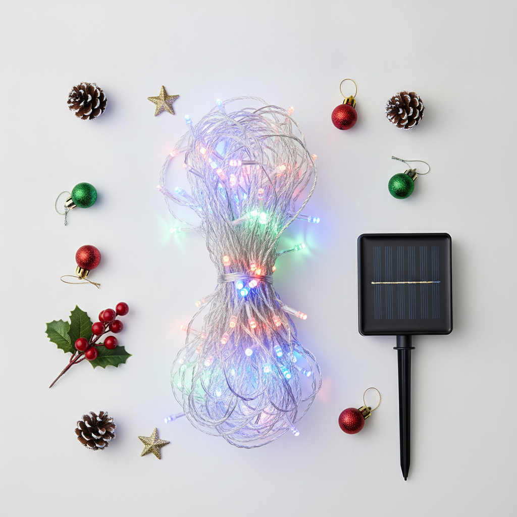 Cortina Luces Solar 200 LED RGB 3x2m Navidad Luces Exterior-9