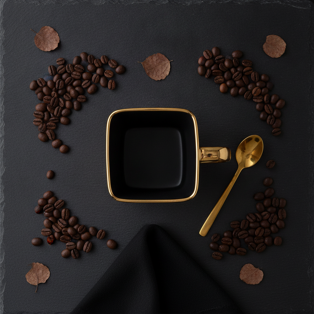 Tazón Colo Colo Negro Dorado 525ml Cuadrado Ceramica Taza-4