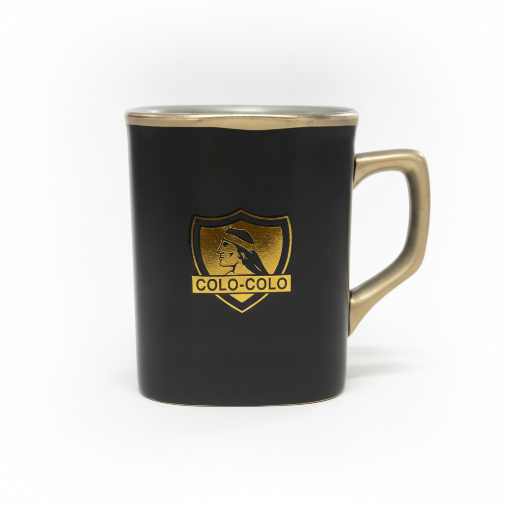 Tazón Colo Colo Negro Dorado 525ml Cuadrado Ceramica Taza-5