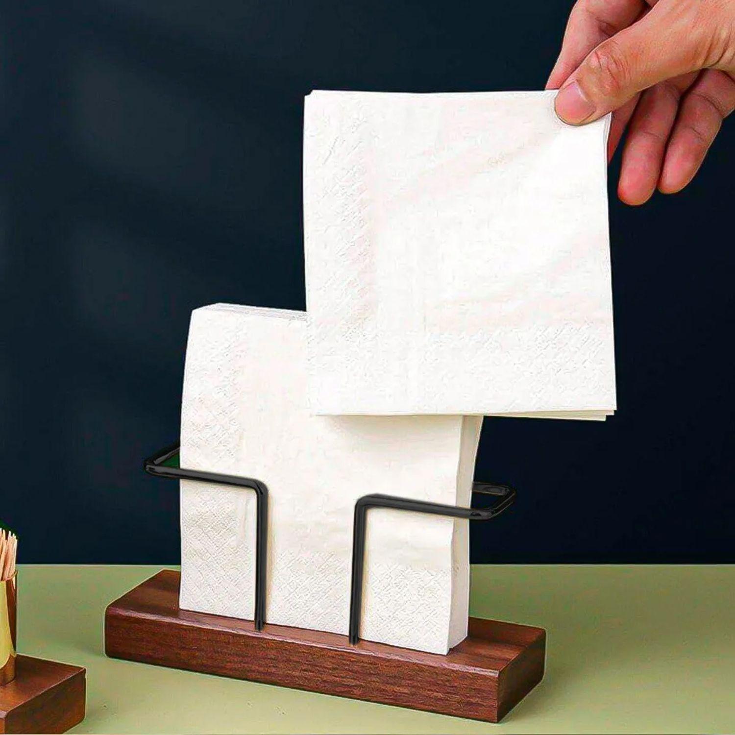 Servilletero Base Madera Hierro Mesa Decorativo Wayu-3
