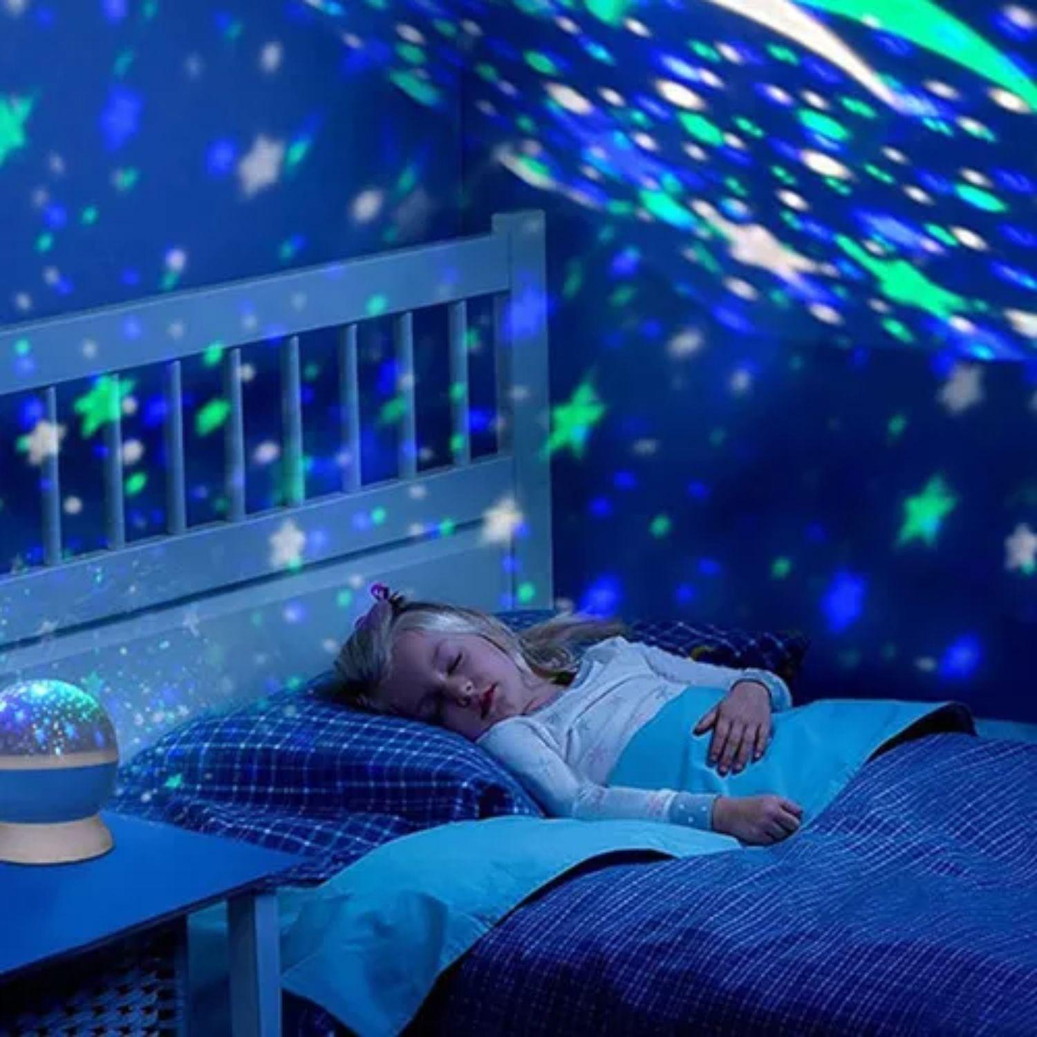 Proyector Lampara Luz Led Espantacuco Cielo Estrellas Azul-2