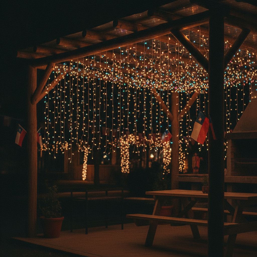 Luces Solares Navidad Cortina LED 300L 3x3m RGB Exterior-5