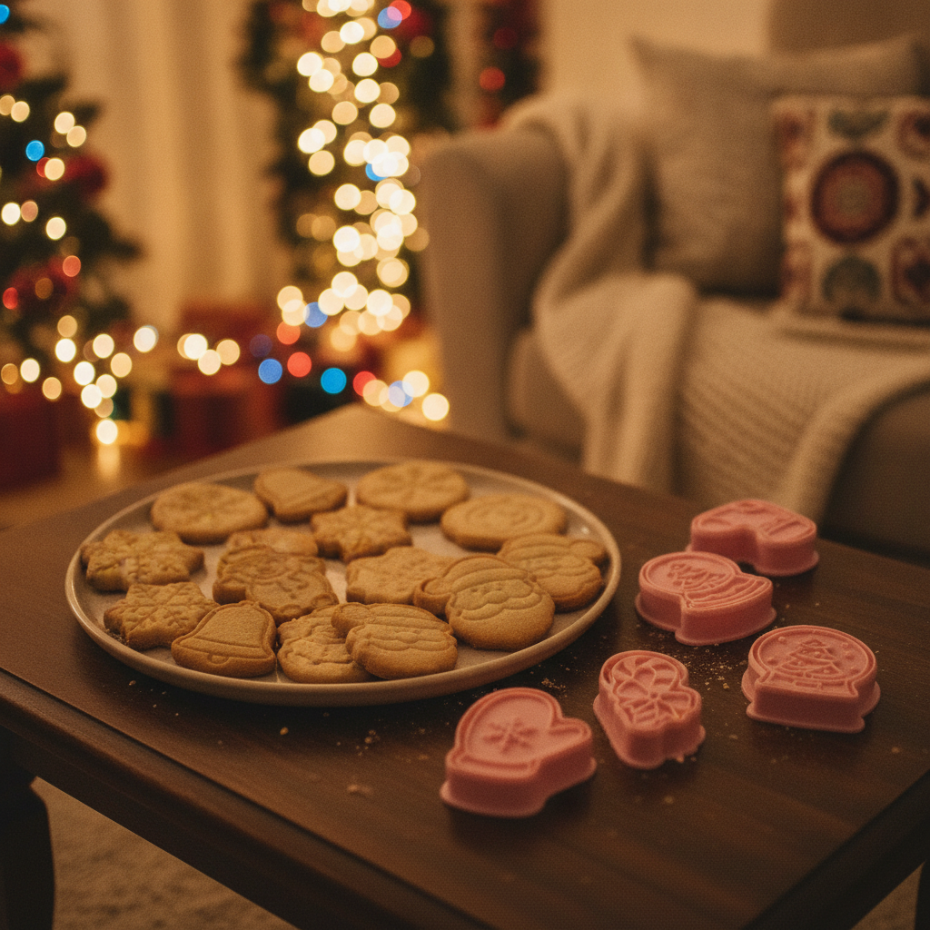 Set 8 Cortadores Galletas Navidad Moldes Sello Repostería-2