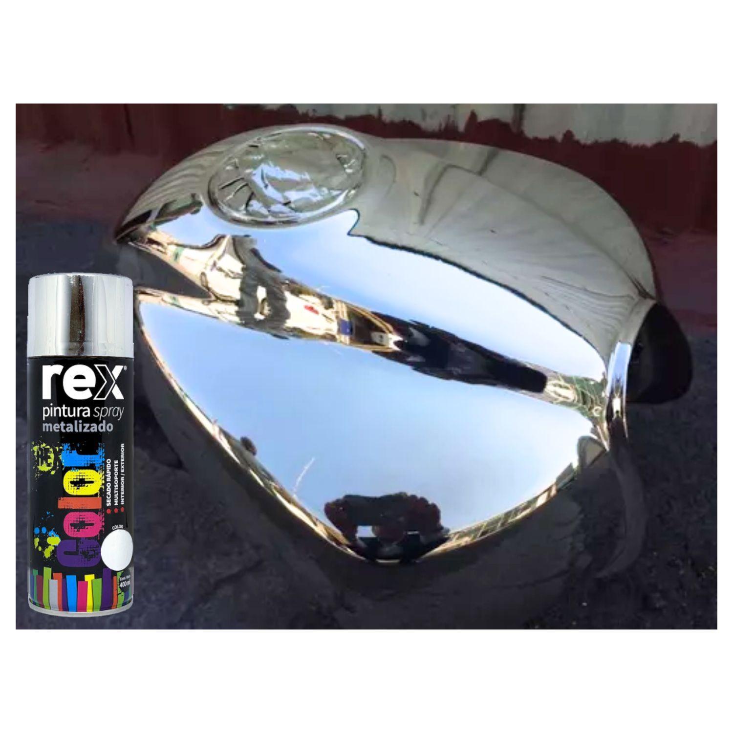 Pintura Spray Metalizado Cromo 400ml Herramienta Ferreteria-1