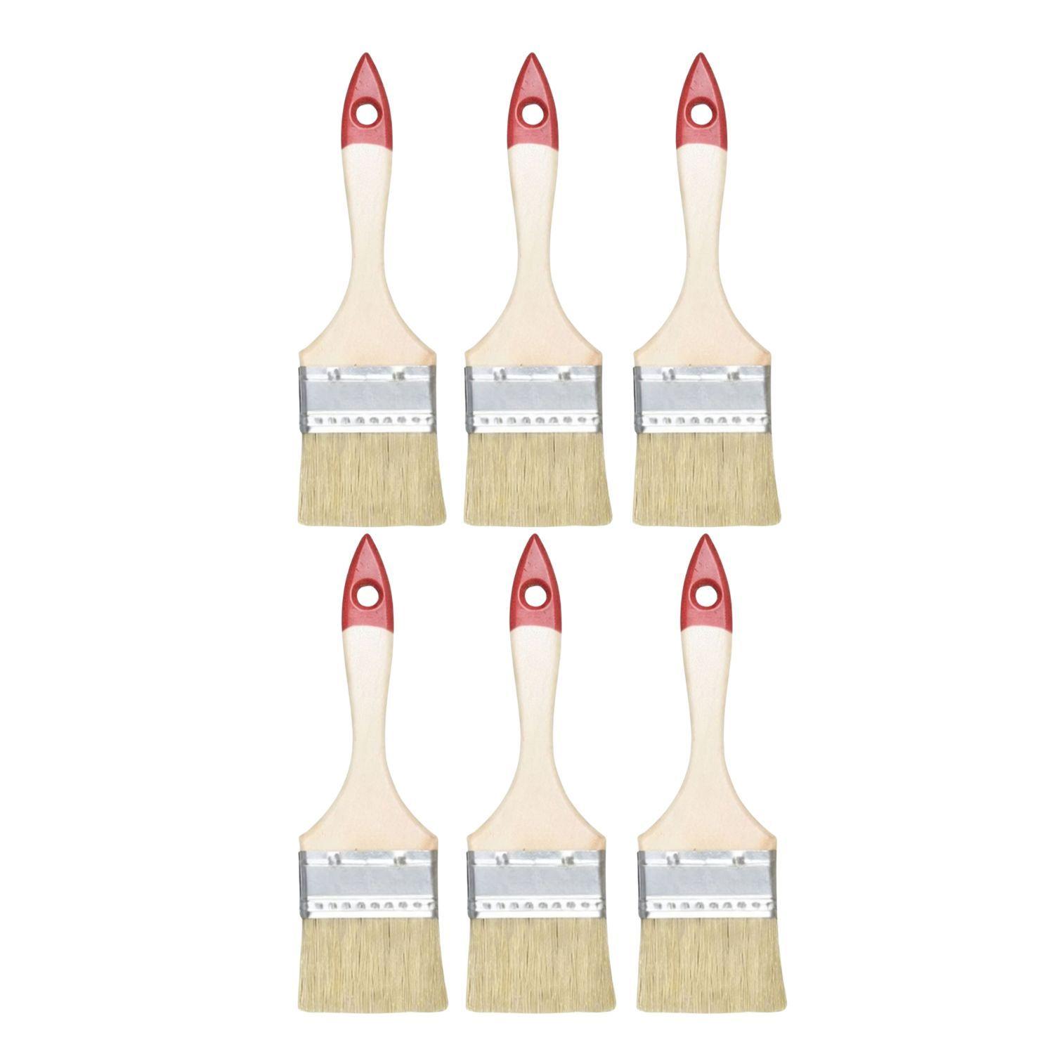Set 6 Brocha Mango Madera 2.5 Pulgadas Para Pintura Pintar-0