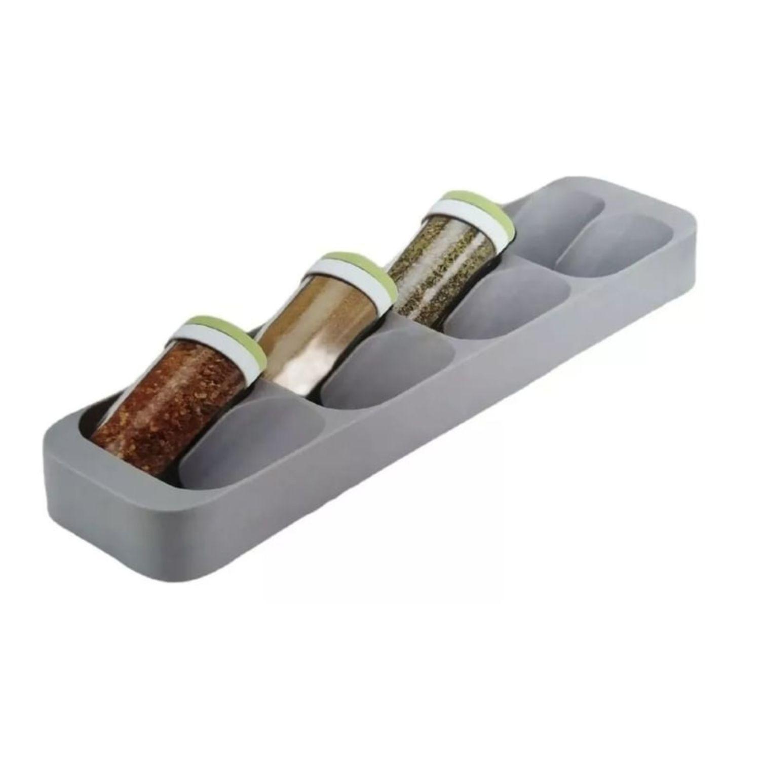 Especiero 8 Frascos Verde 39cm Organizador De Especias-2