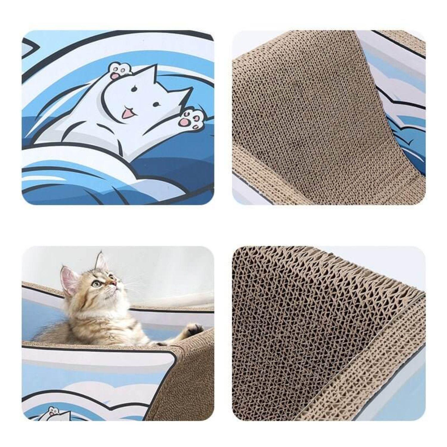 Tabla Rascadora Para Gatos Forma Bañera Burbujas Oceano-2