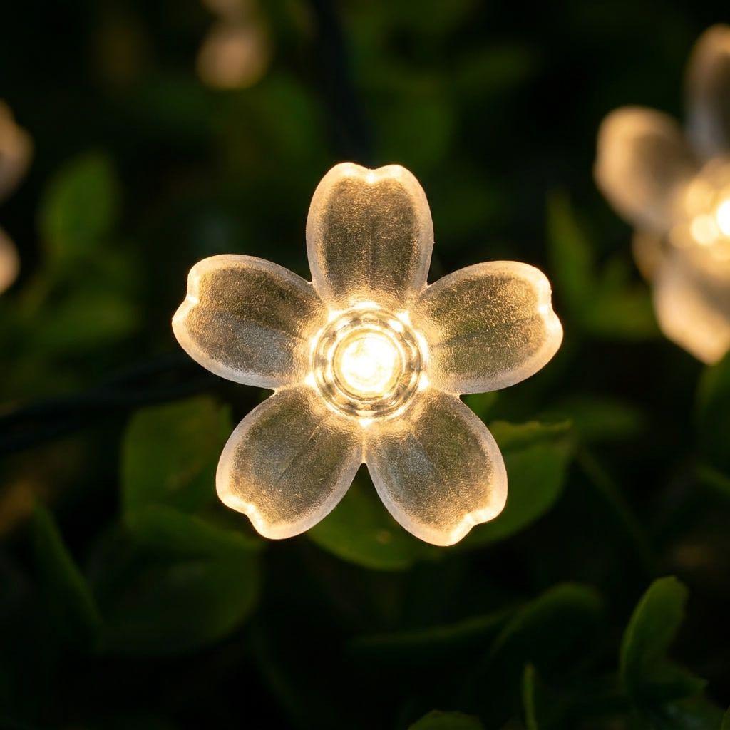 Guirnalda Solar 20 Luces Flores Led 6m Luz Cálida Jardín-5