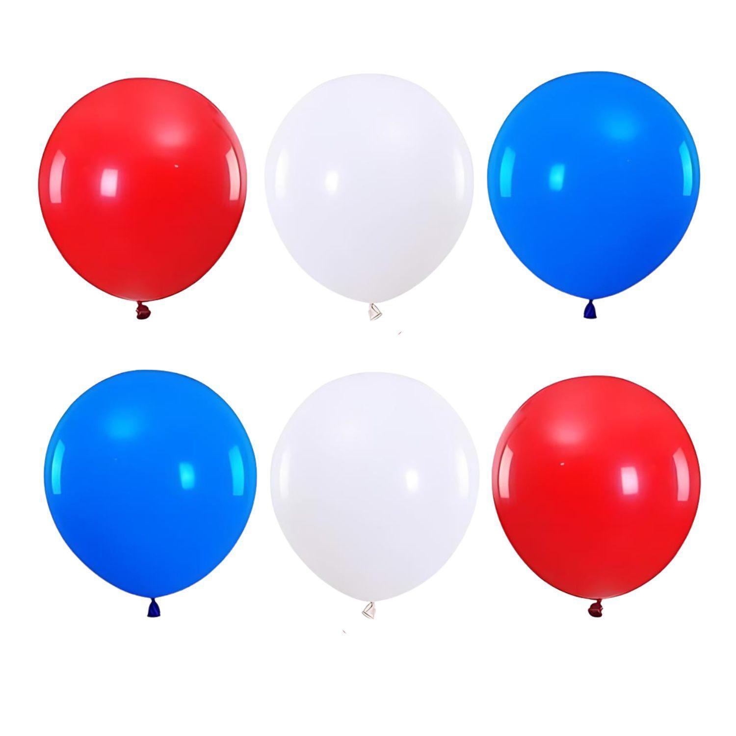 Set 48 Globos Latex Azul Rojo y Blanco Fiestas Patrias Cotillon-0