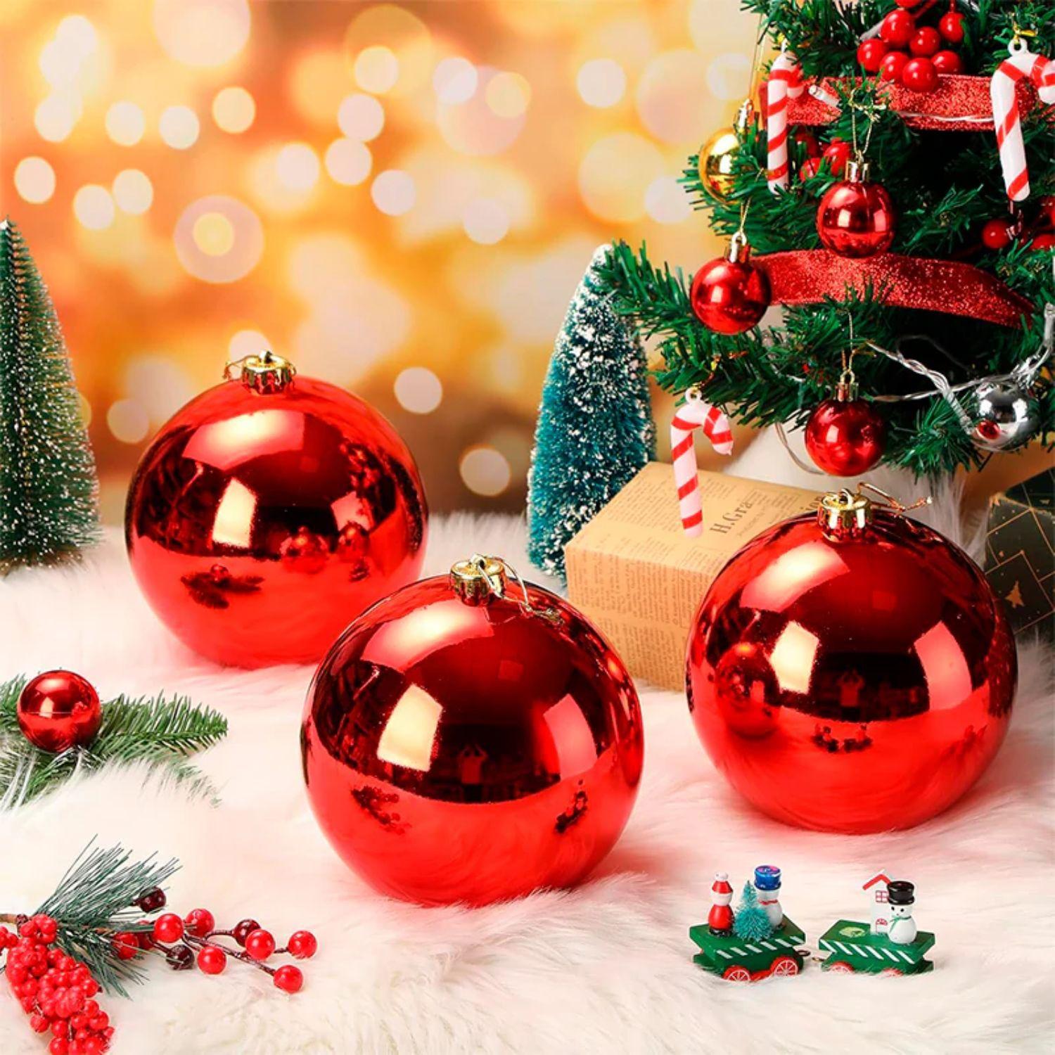 Set 8 Bambalinas Esferas Navideñas 6cm Rojo Adorno Navidad-2