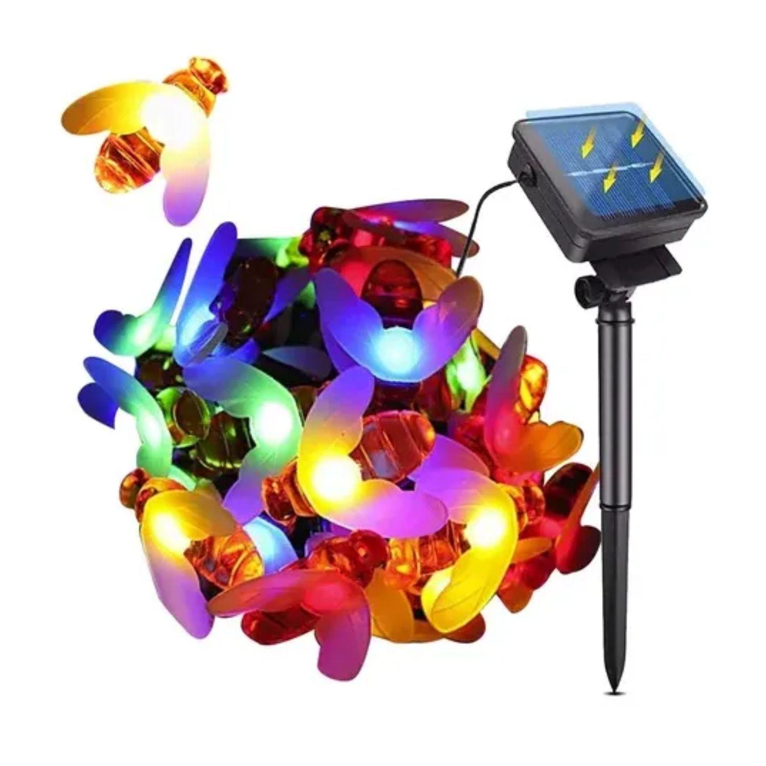 Luces Navidad Led Abeja Solar 4M RGB Decoracion Jardin-3