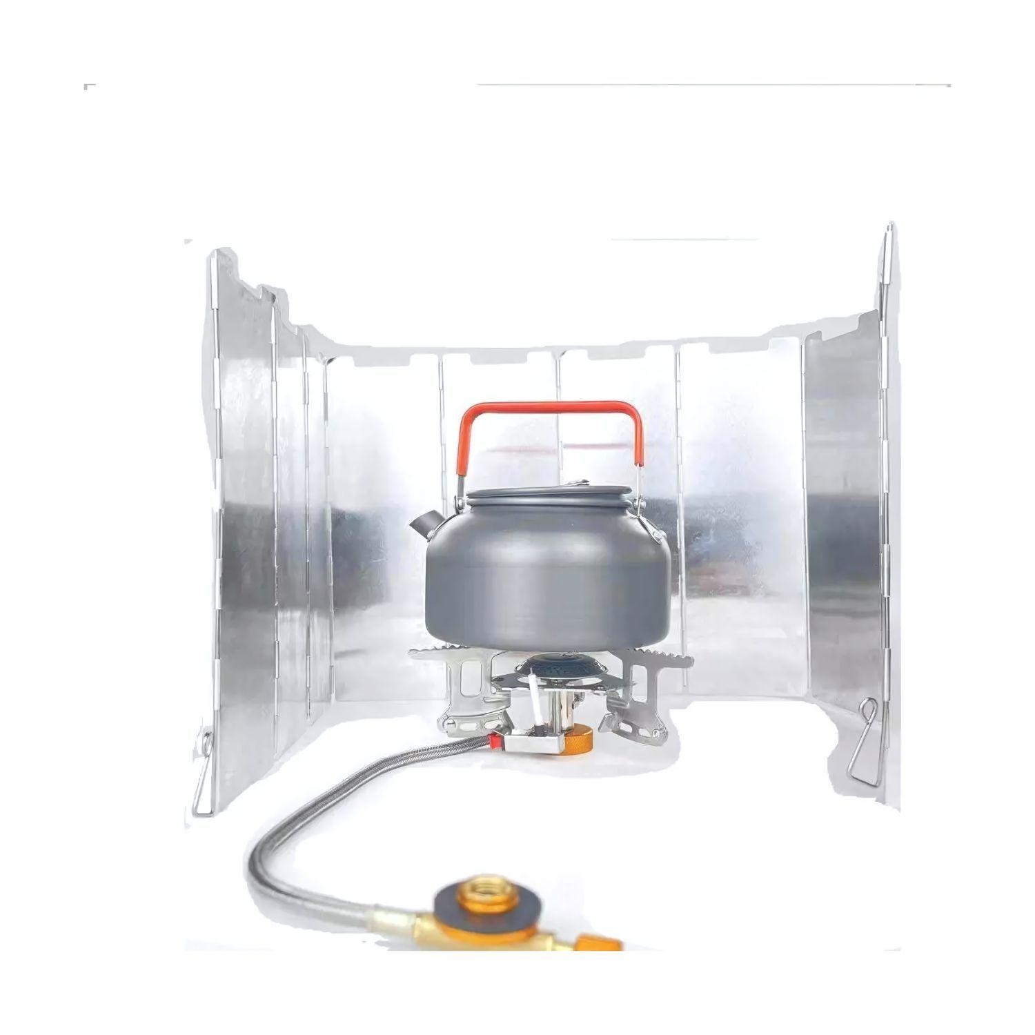 Protector De Viento Para Cocinilla Portatil Camping 67x24cm-3