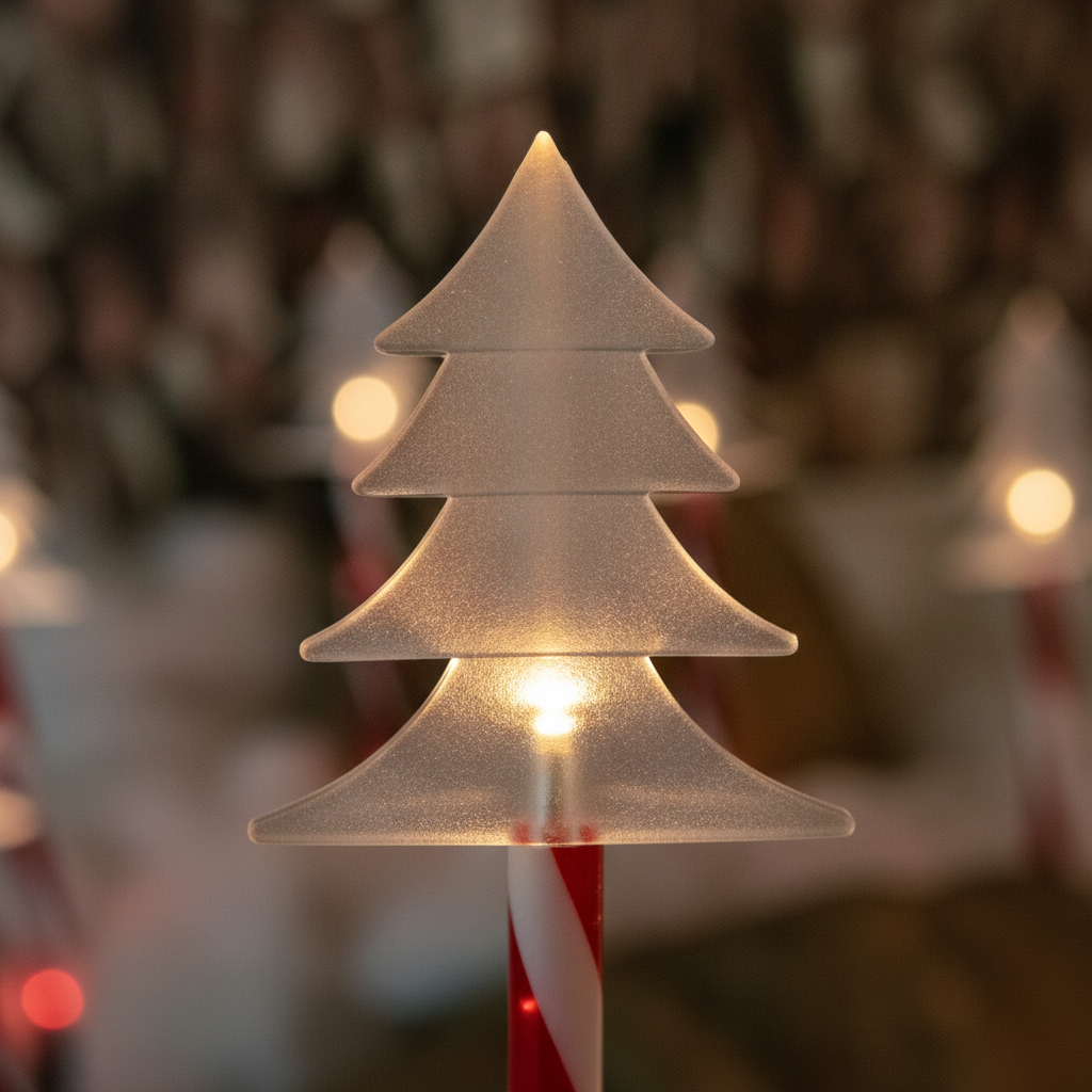 Set 5 Estacas Solares Navidad Arbolito LED Jardín 25cm Luz-3