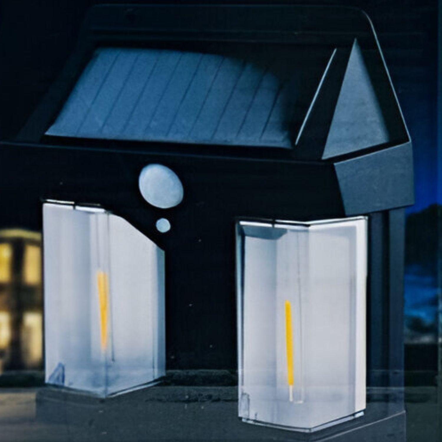 Lampara Solar Exterior Estilo Farol Pared Sensor Movimiento-3