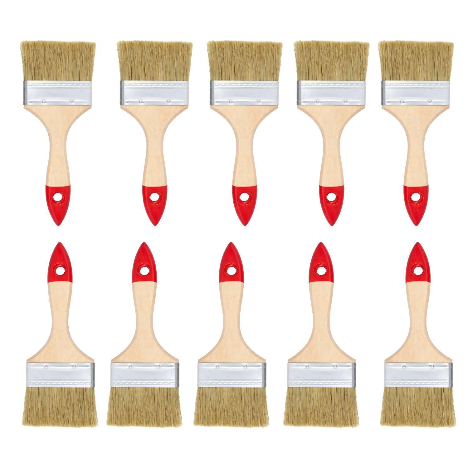 Set 10 Brocha Mango Madera 3 Pulgadas Para Pintura Pintar-0