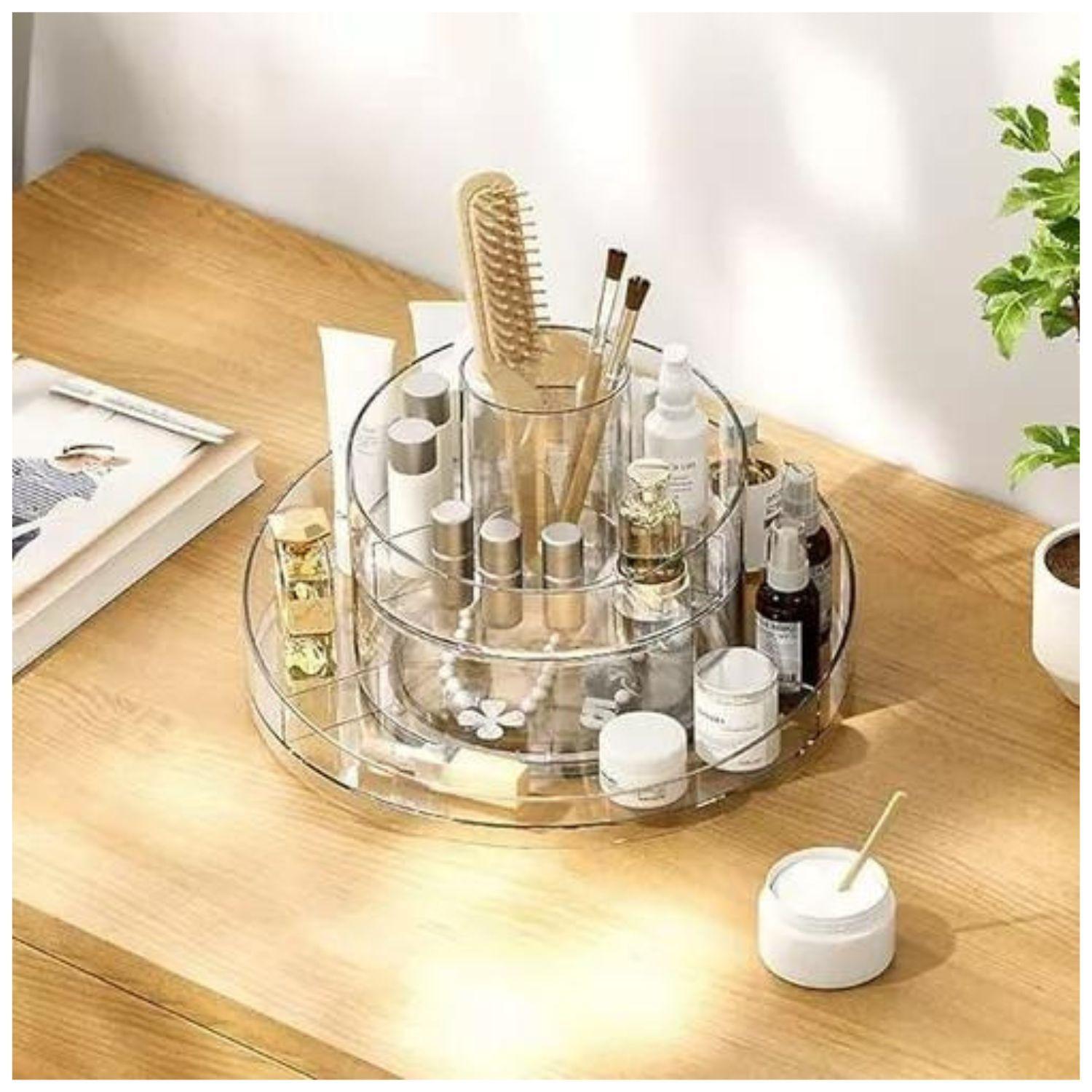 Organizador Maquillaje 360 Grados Dos Niveles 24cm Coquette-2