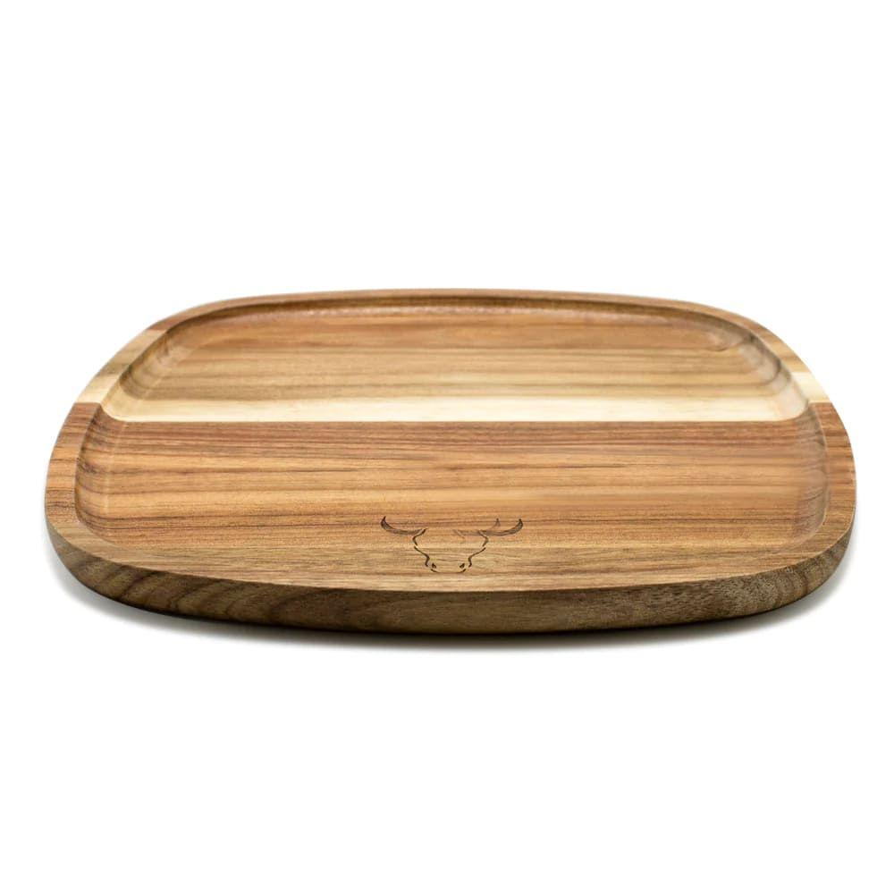 Plato cuadrado 25x25cmcm Aperitivo Madera Wayu Asado Cocina-2