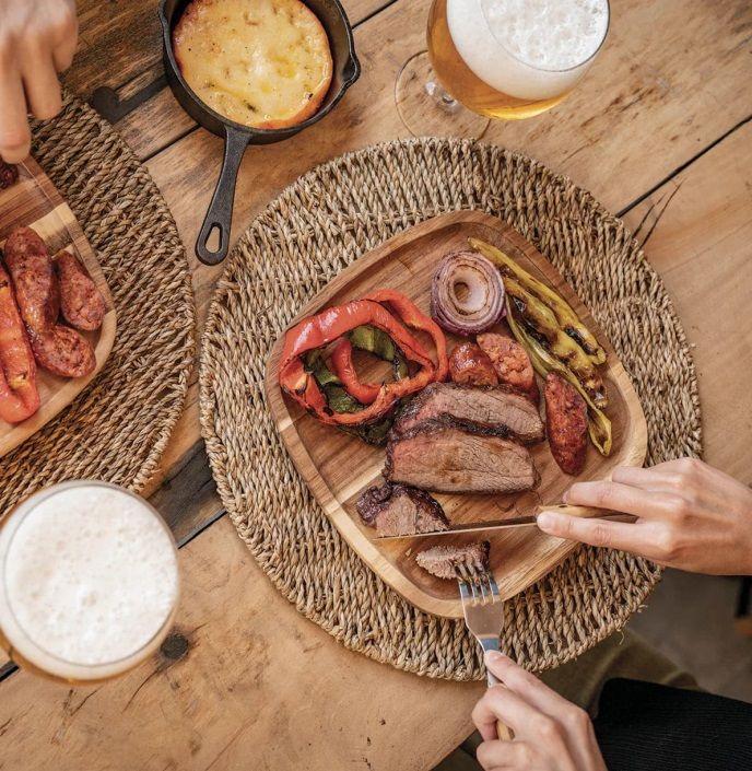 Plato cuadrado 25x25cmcm Aperitivo Madera Wayu Asado Cocina-3