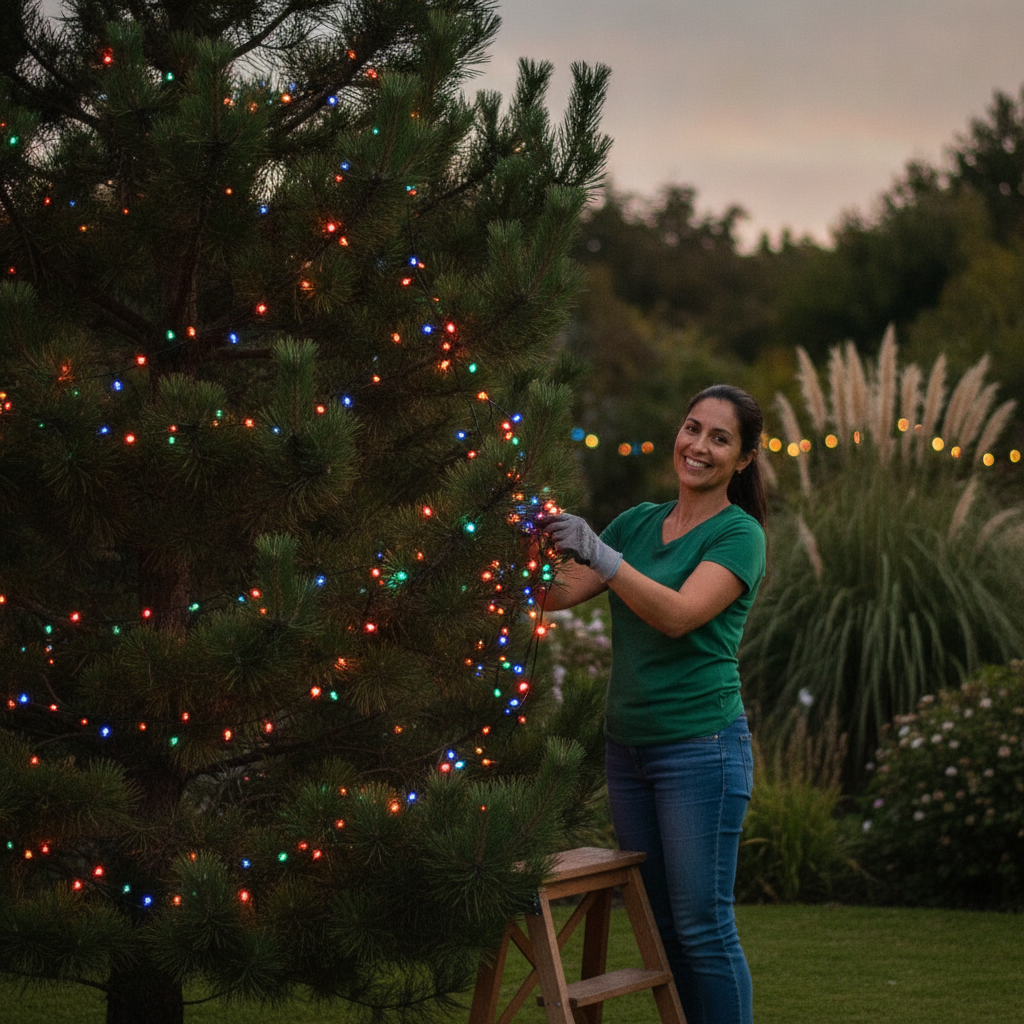 Guirnalda Solar 300 Luces Led 32m Multicolor Jardín Árbol-3