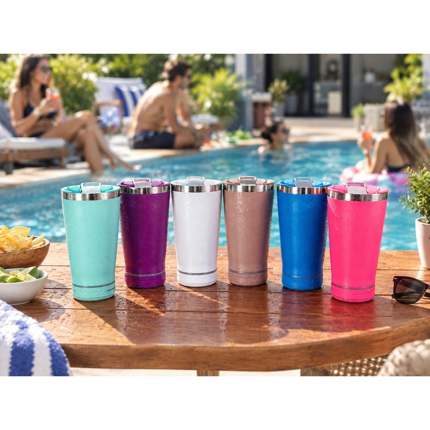 Termo Parlante Inalámbrico Música Acero Inoxidable 18cm-4