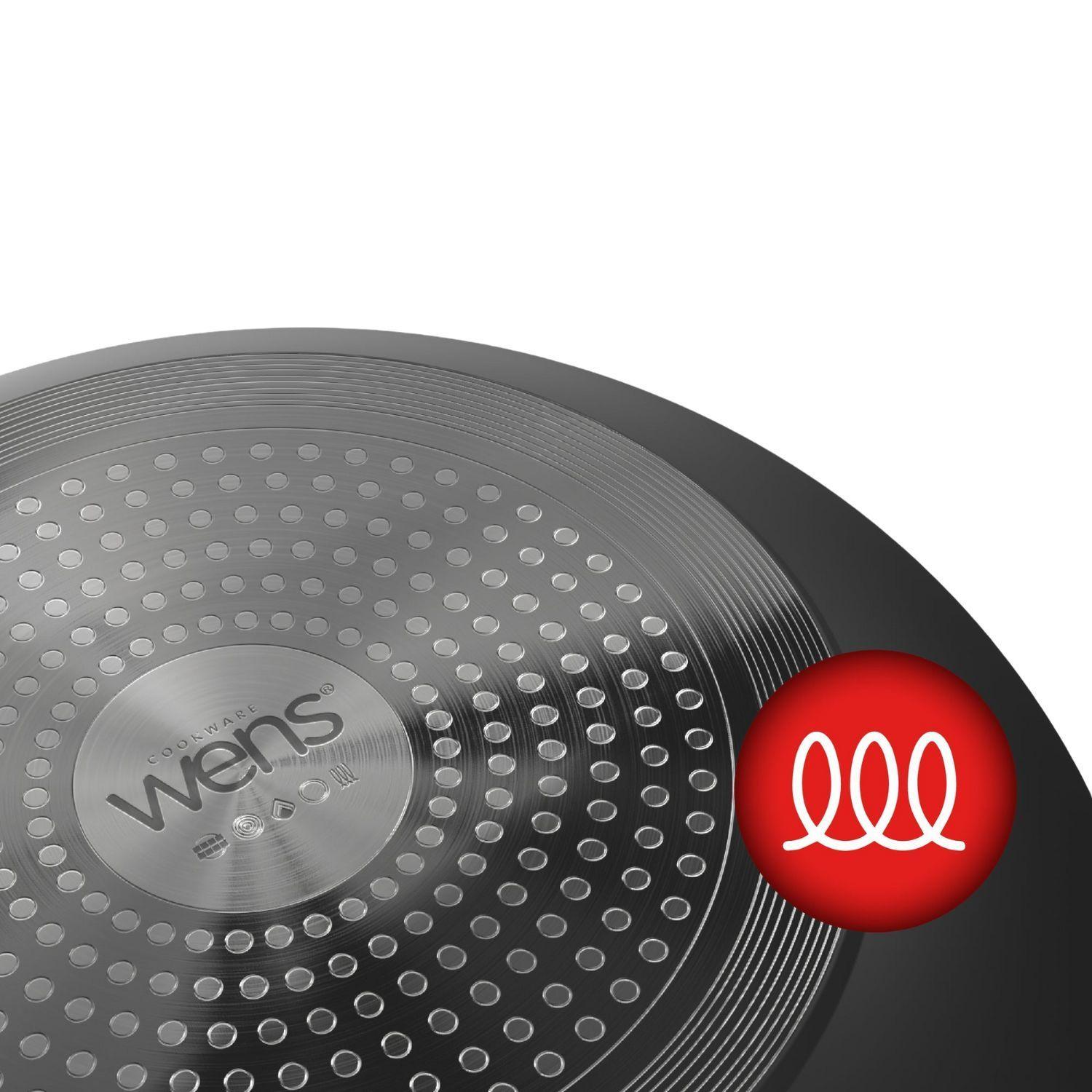 Wok Wens Golden Series 28cm Acero Inoxidable Tapa de Vidrio-4