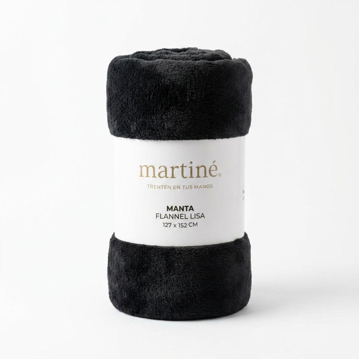Manta Frazada Polar Flannel Lisa Negro Martine 127x152cm-0
