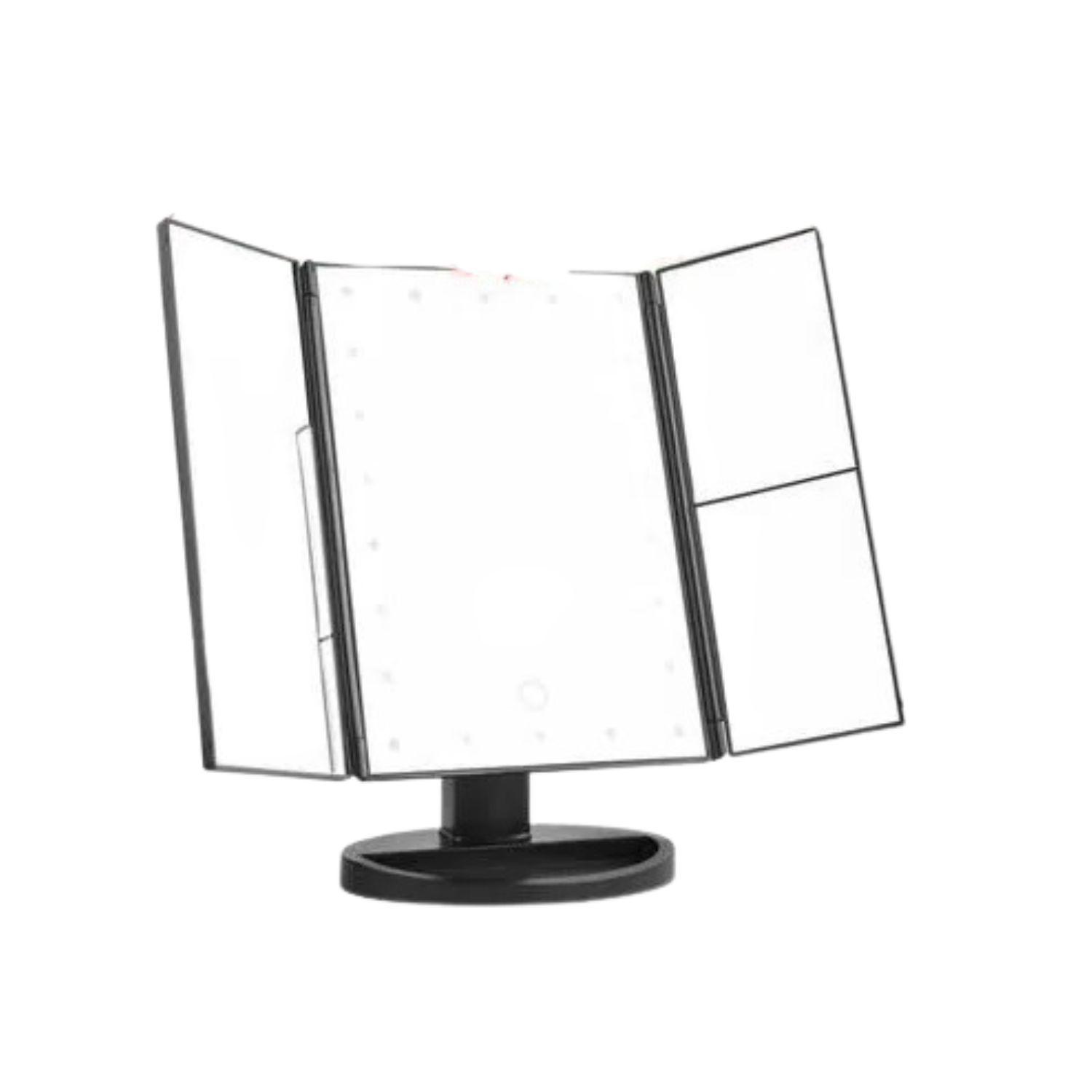 Espejo Triple Desplegable Luces Led 34cm Maquillaje 22 Luces-0