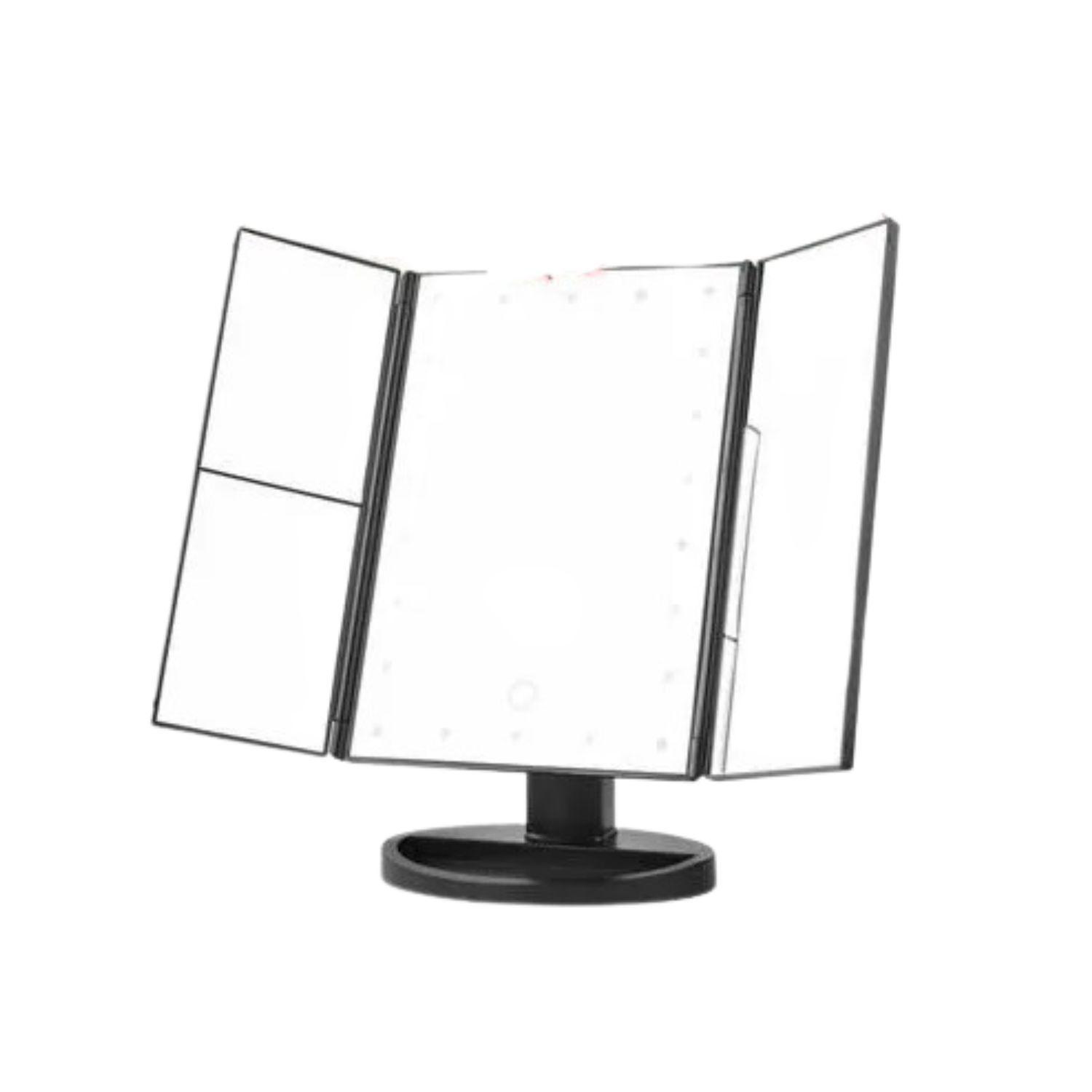 Espejo Triple Desplegable Luces Led 34cm Maquillaje 22 Luces-3