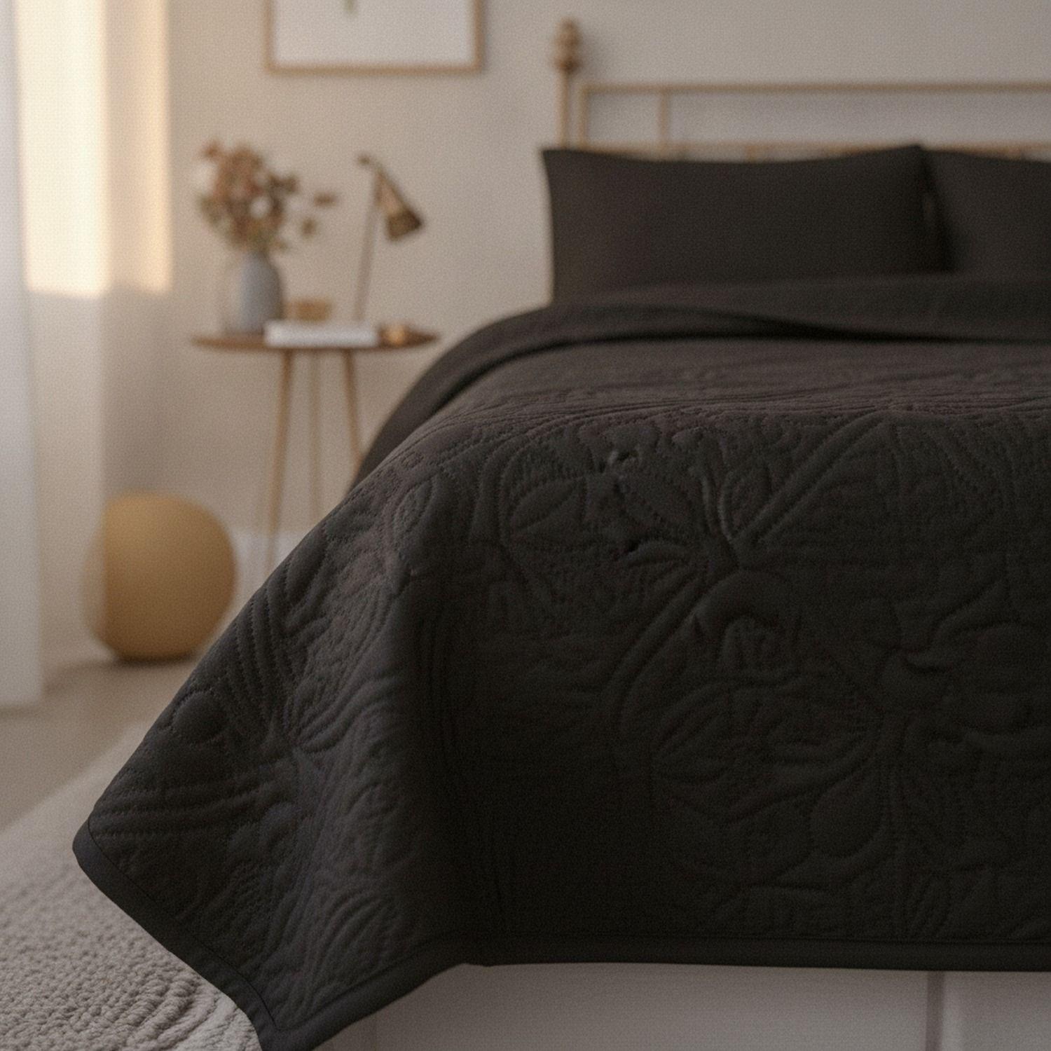 Cubrecama Quilt 2 Plazas Negro Wonder Collection Martine-6