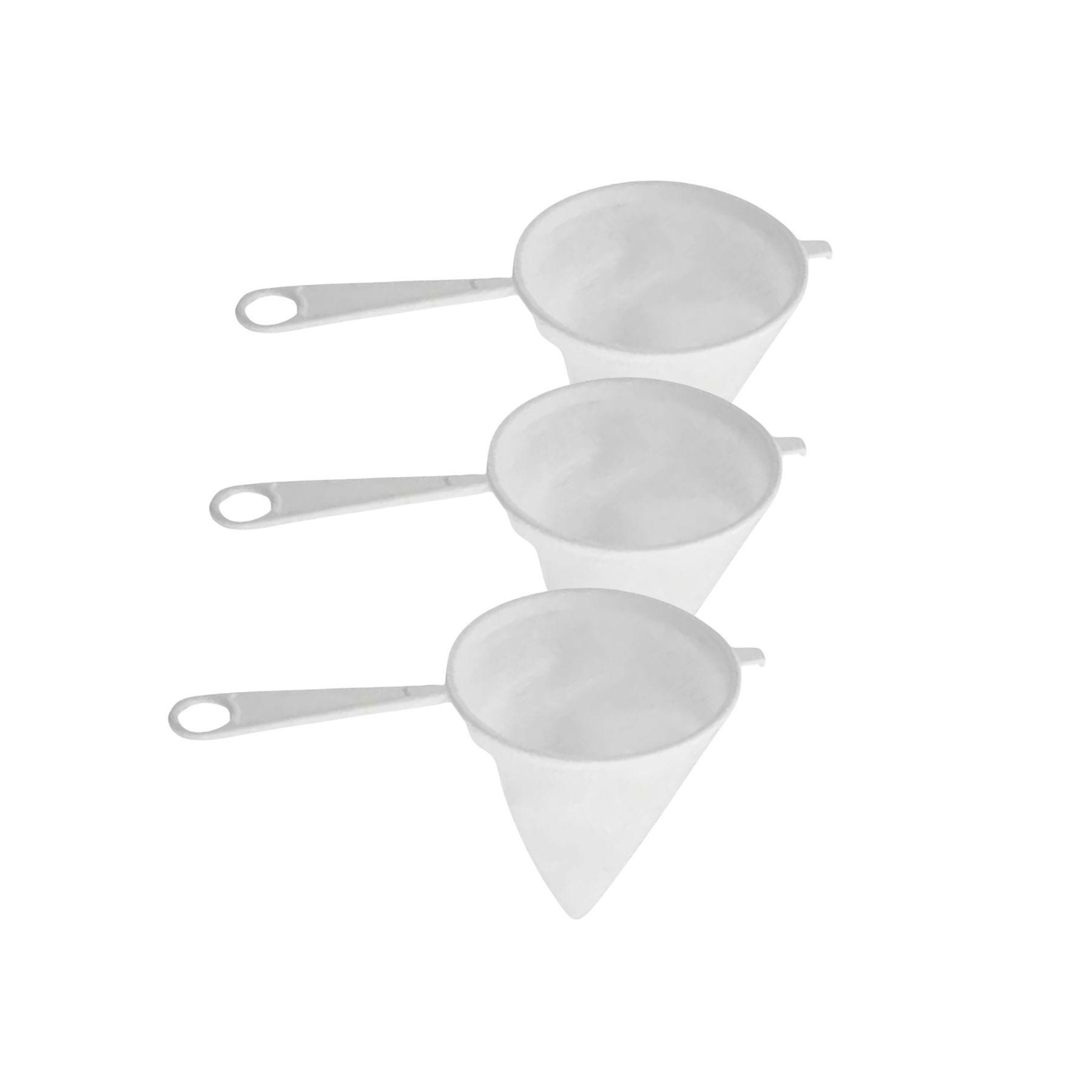 Set 3 Coladores 10 12 14cm Tela Café Grano Vegetales Yogurt-4
