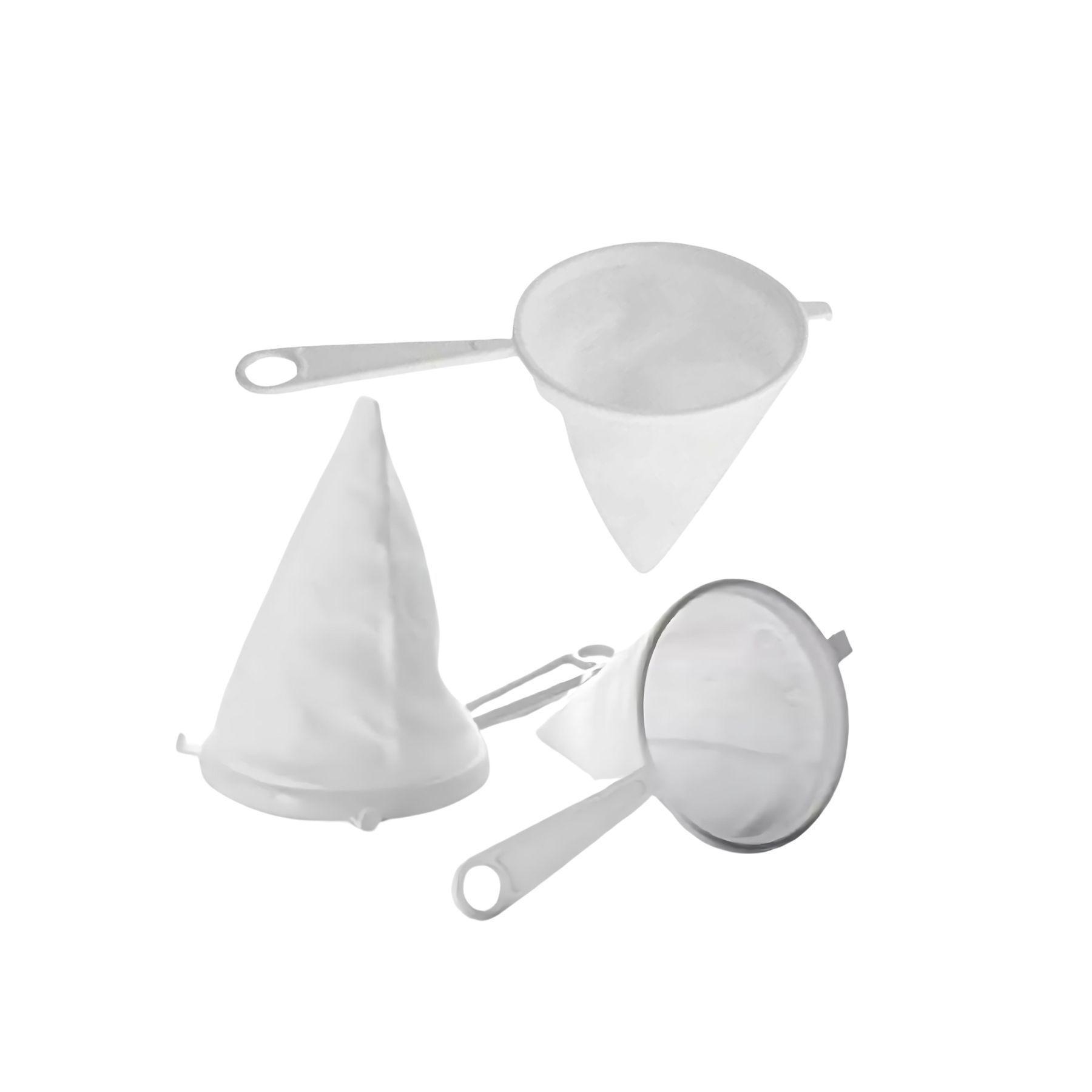 Set 3 Coladores 10 12 14cm Tela Café Grano Vegetales Yogurt-3