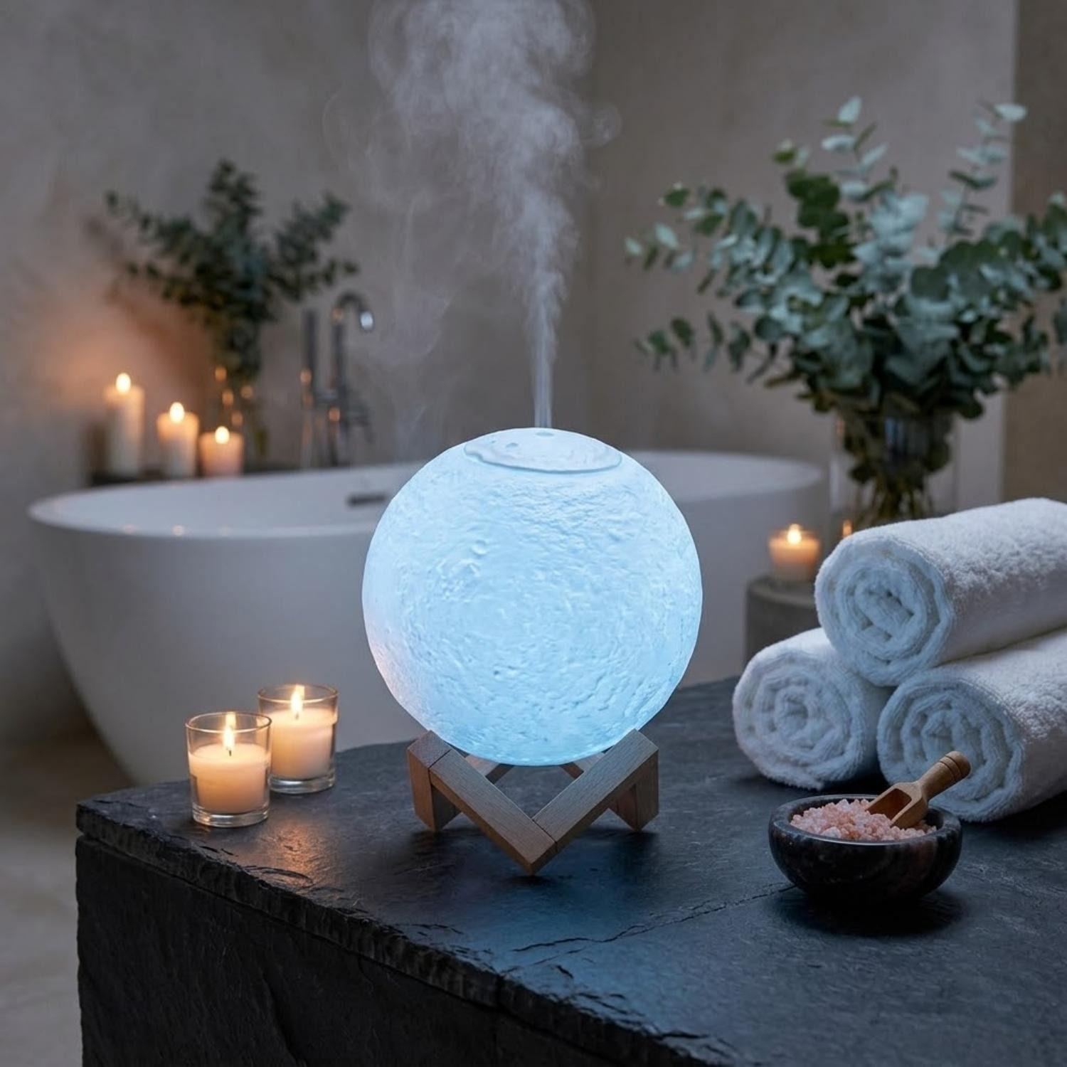 Humidificador Luna Silencioso Aromatico Hogar Blanco-2