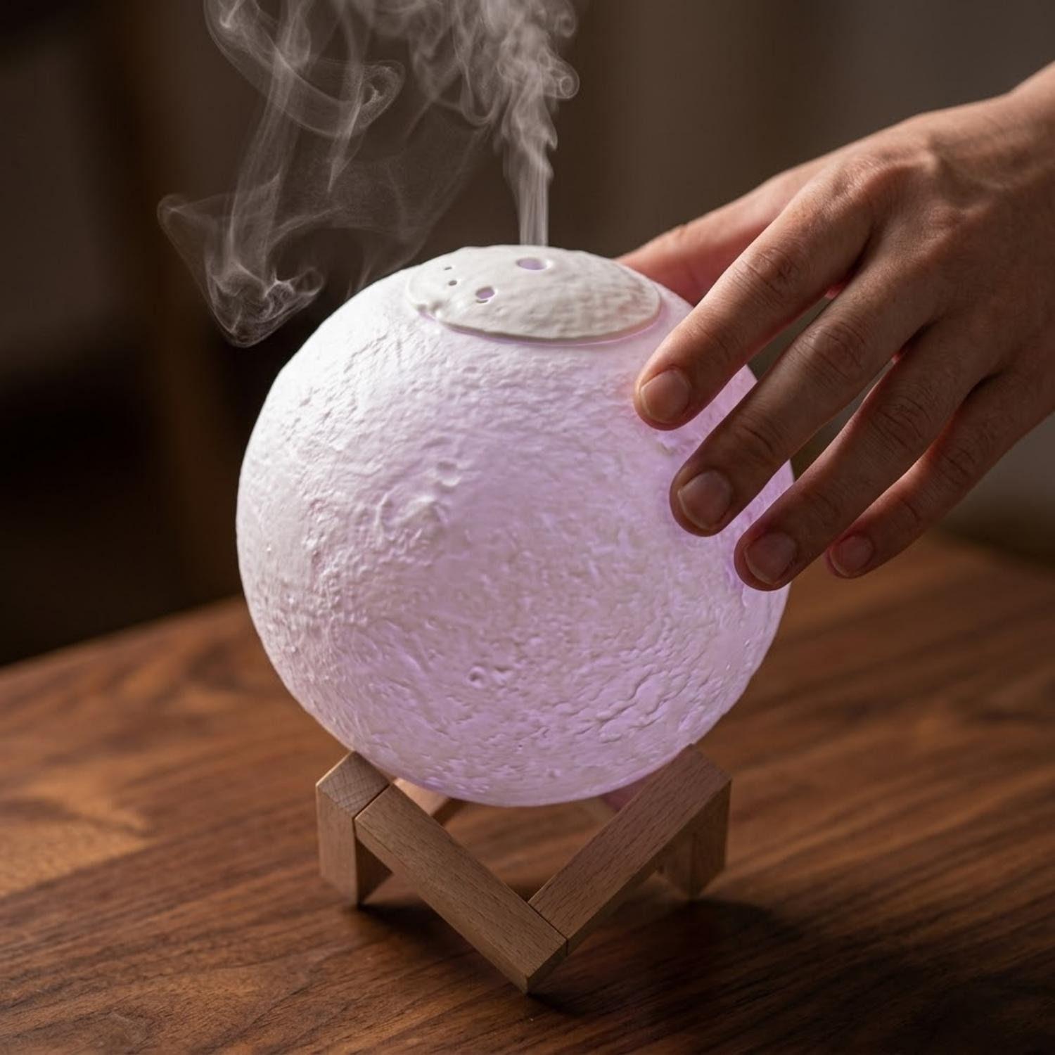 Humidificador Luna Silencioso Aromatico Hogar Blanco-3
