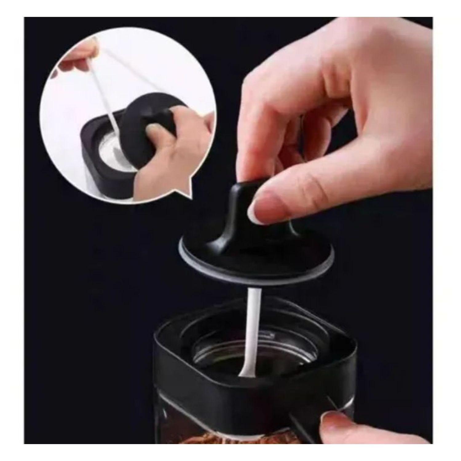Especiero 3 Frascos Negro Medidas 27cm Diseño Moderno-2