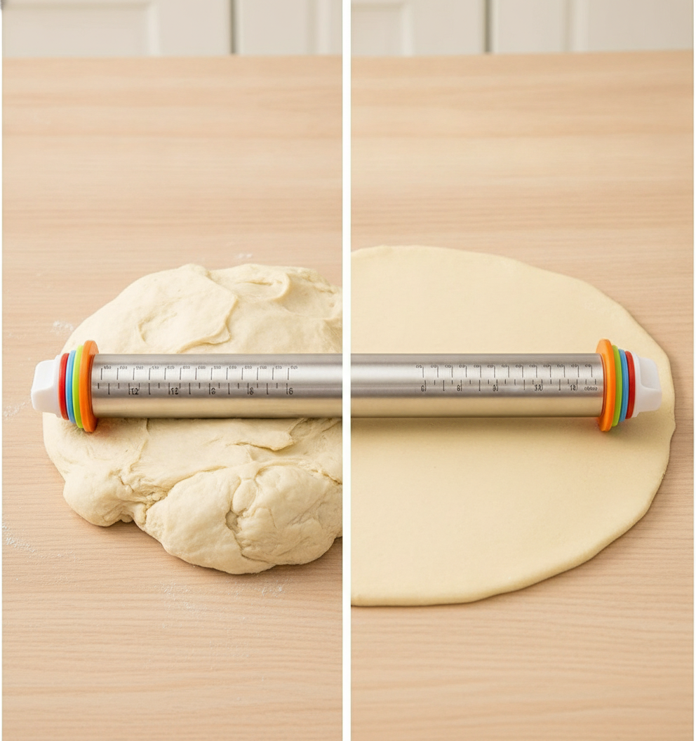 Rodillo Acero Inoxidable Ajustable 4 Grosores Repostería-5