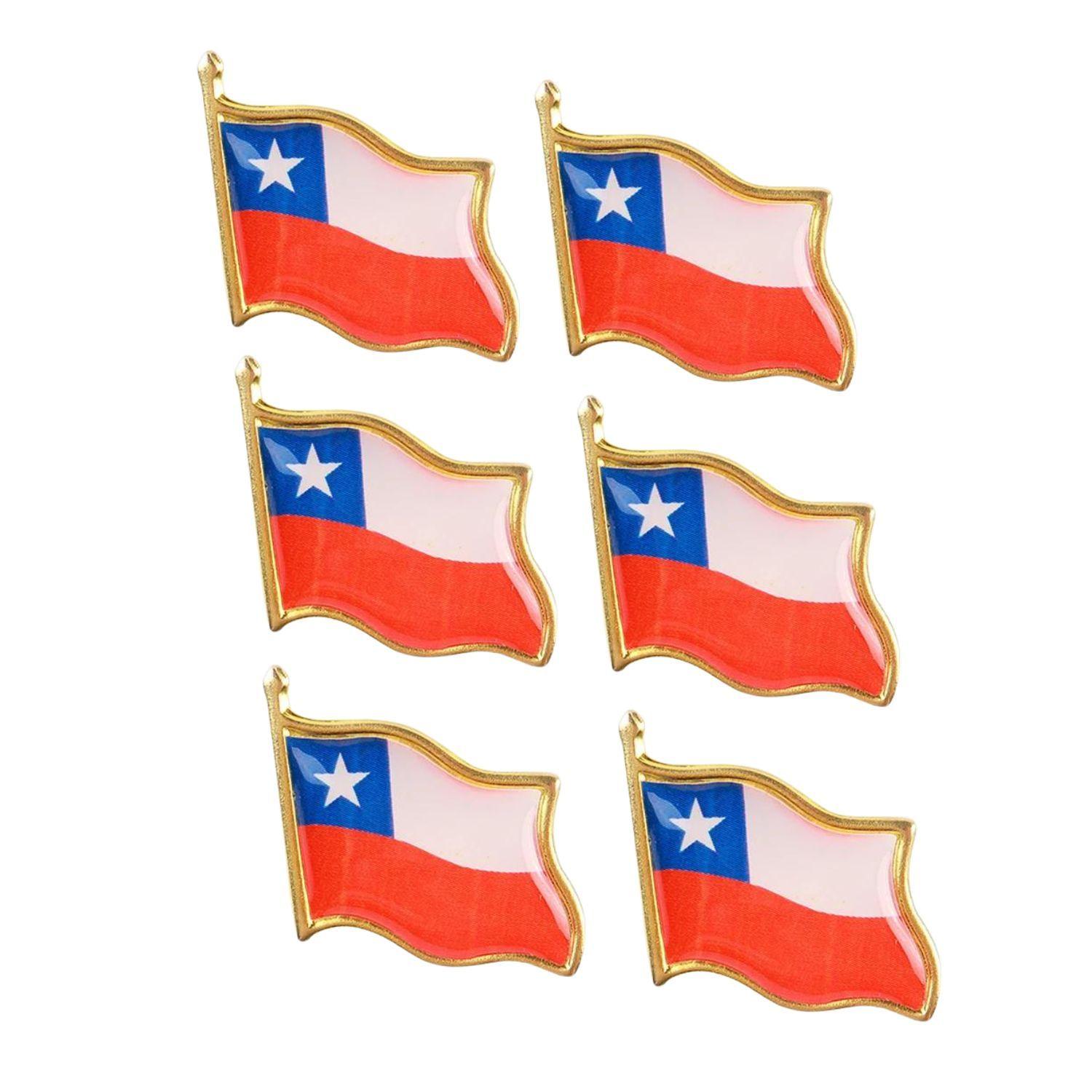 Set 6 Pines Banderas Chilenas Fiestas Patrias Cotillon-0