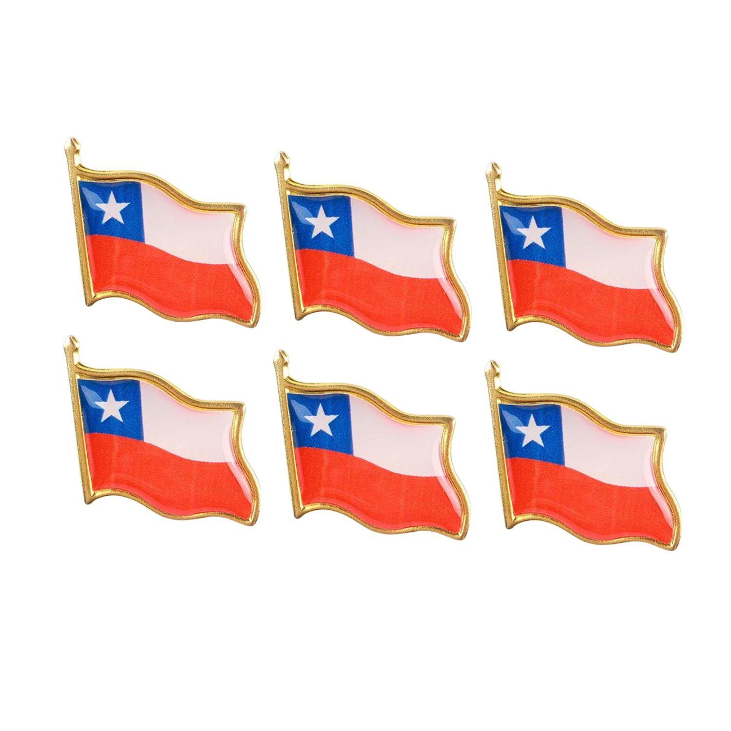Set 6 Pines Banderas Chilenas Fiestas Patrias Cotillon-1