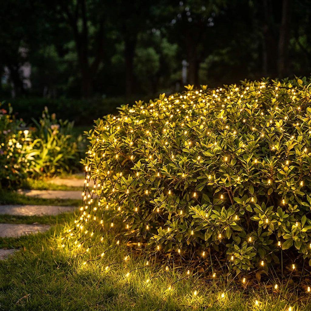 Guirnalda Malla Luces Led Solar 100 Luces 1.5x1.5m Calida-0