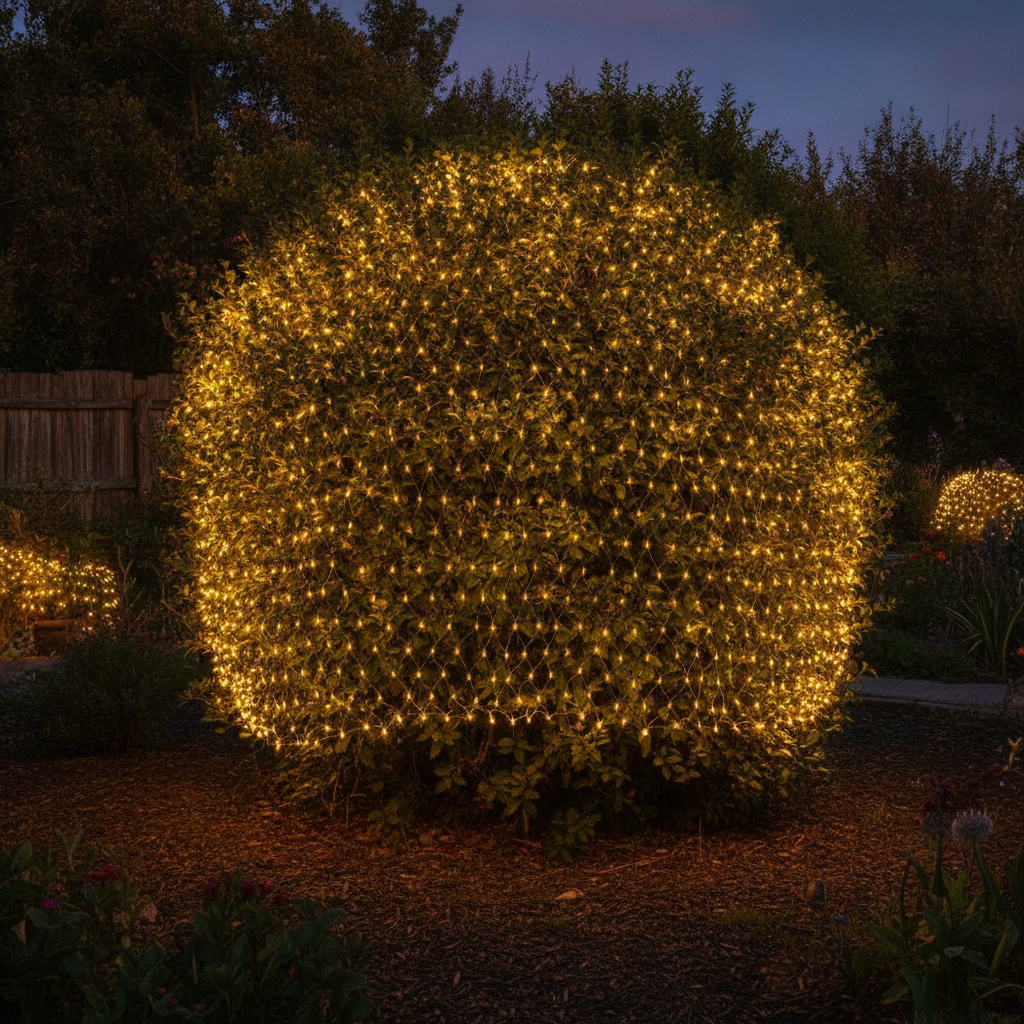 Guirnalda Malla Luces Led Solar 100 Luces 1.5x1.5m Calida-2