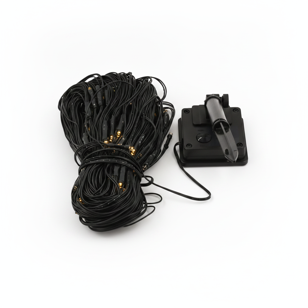 Guirnalda Malla Luces Led Solar 100 Luces 1.5x1.5m Calida-8