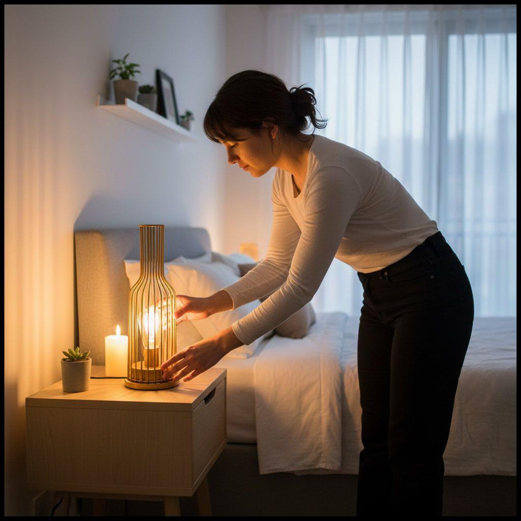 Lampara de Mesa Vintage LED Decorativa a Pilas Velador-5