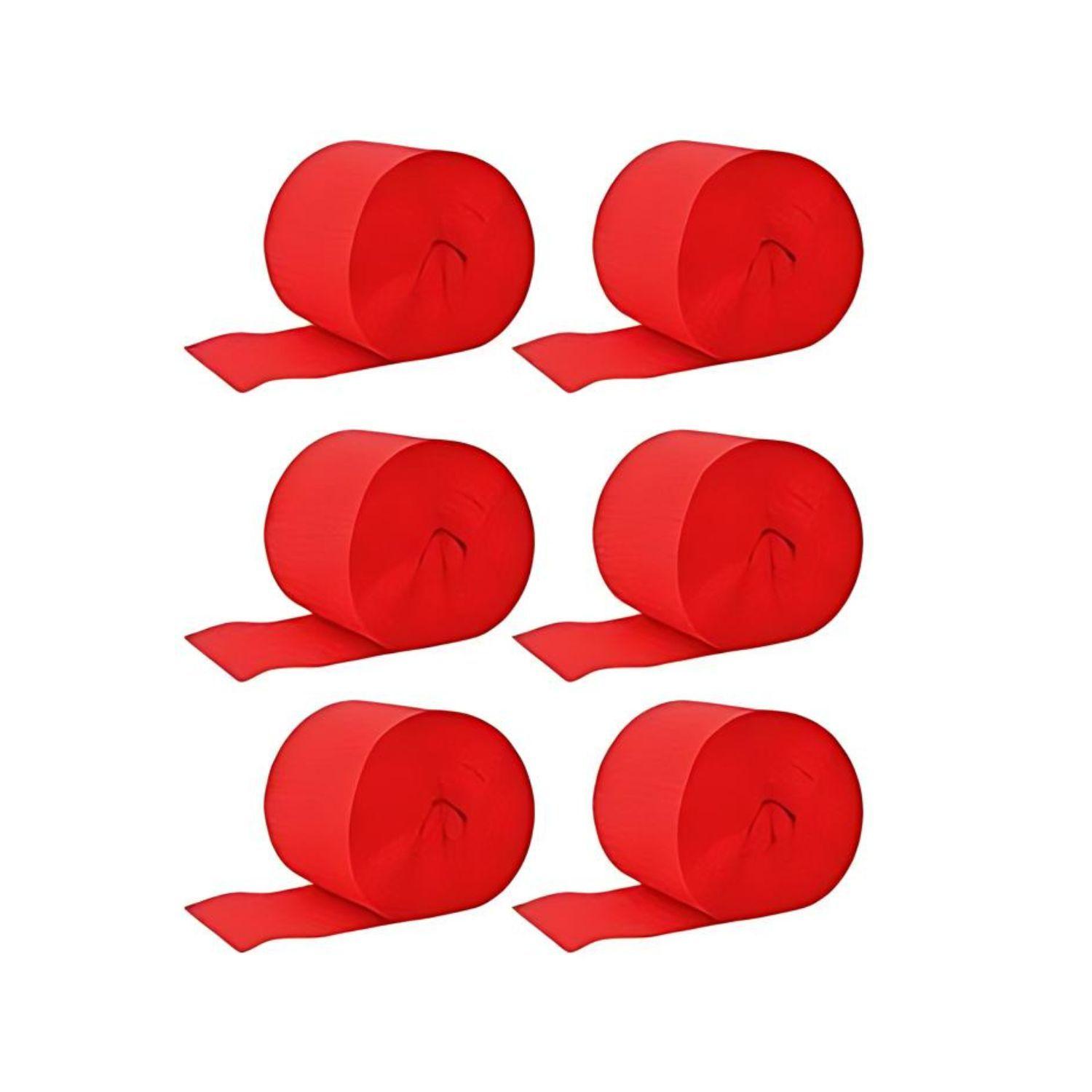 Set 6 Festones Finos Rojos 10m x 2cm Fiestas Patrias Cotillon-0