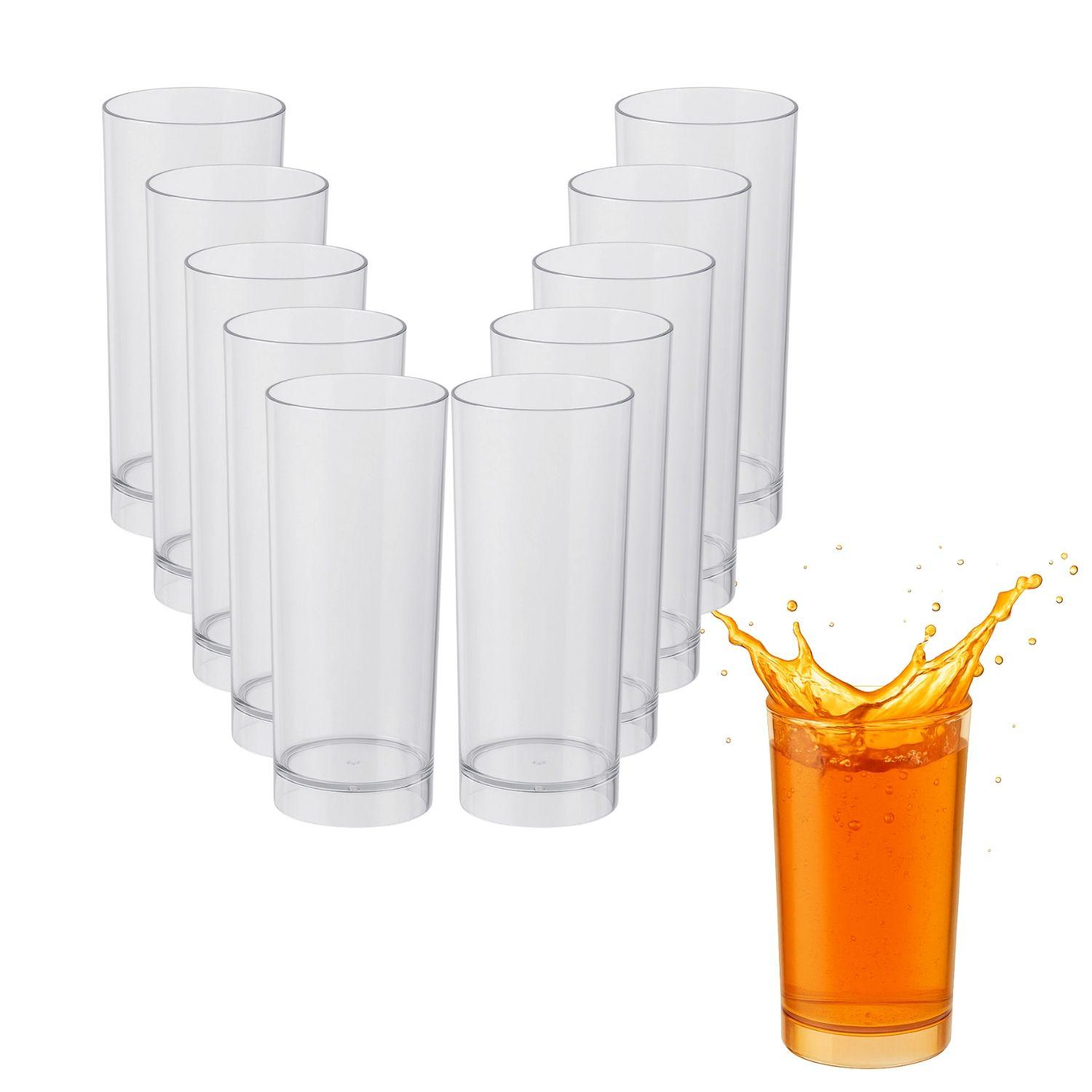 Set 50 Vasos Plastico 280mL Acrilico Desechable Transparente-0