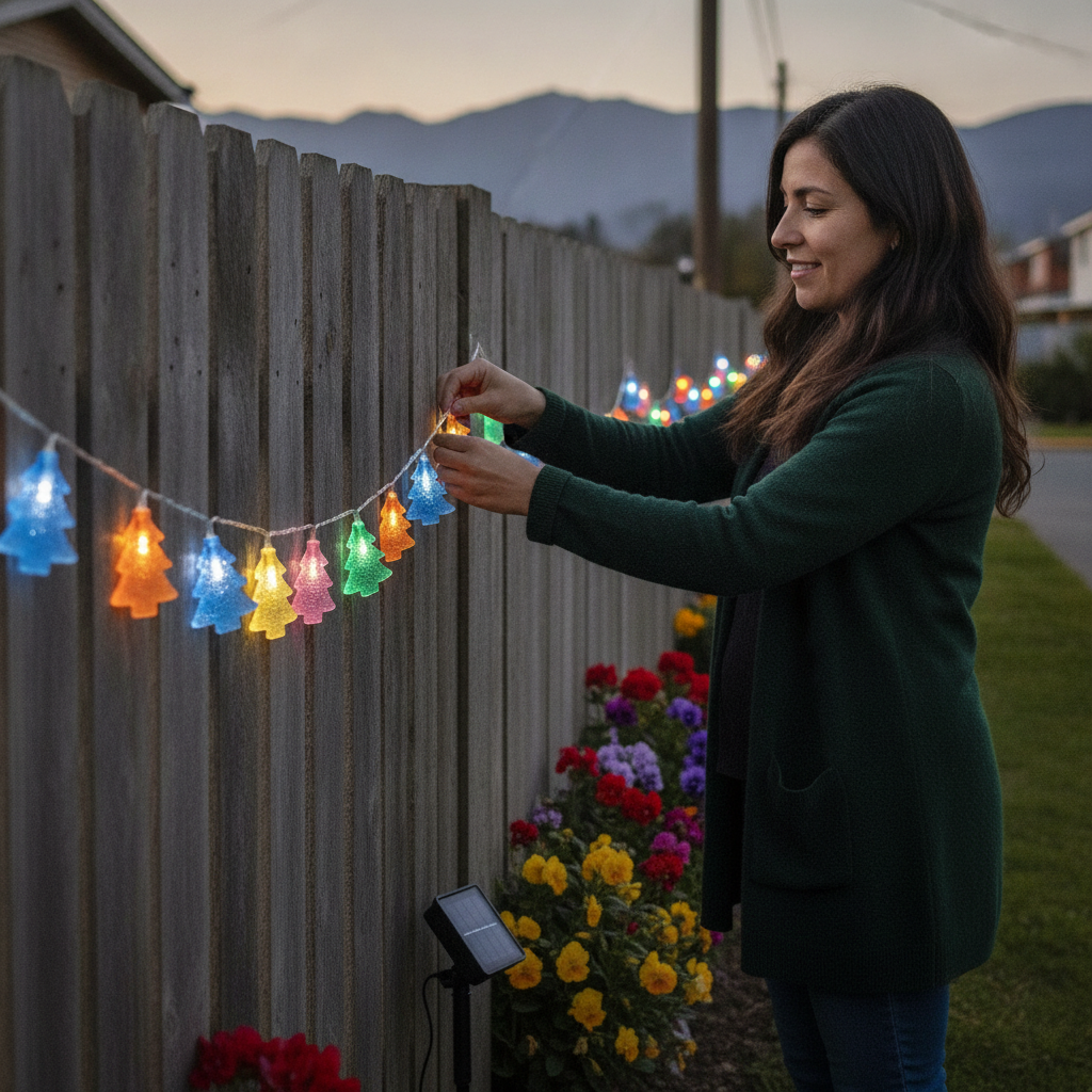 Guirnalda Solar 20 Luces Arbolito Led 6m Multicolor Navidad-3
