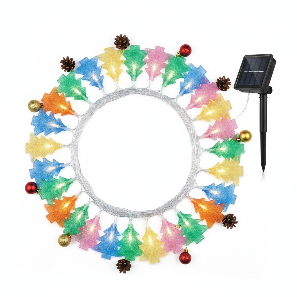 Guirnalda Solar 20 Luces Arbolito Led 6m Multicolor Navidad-8