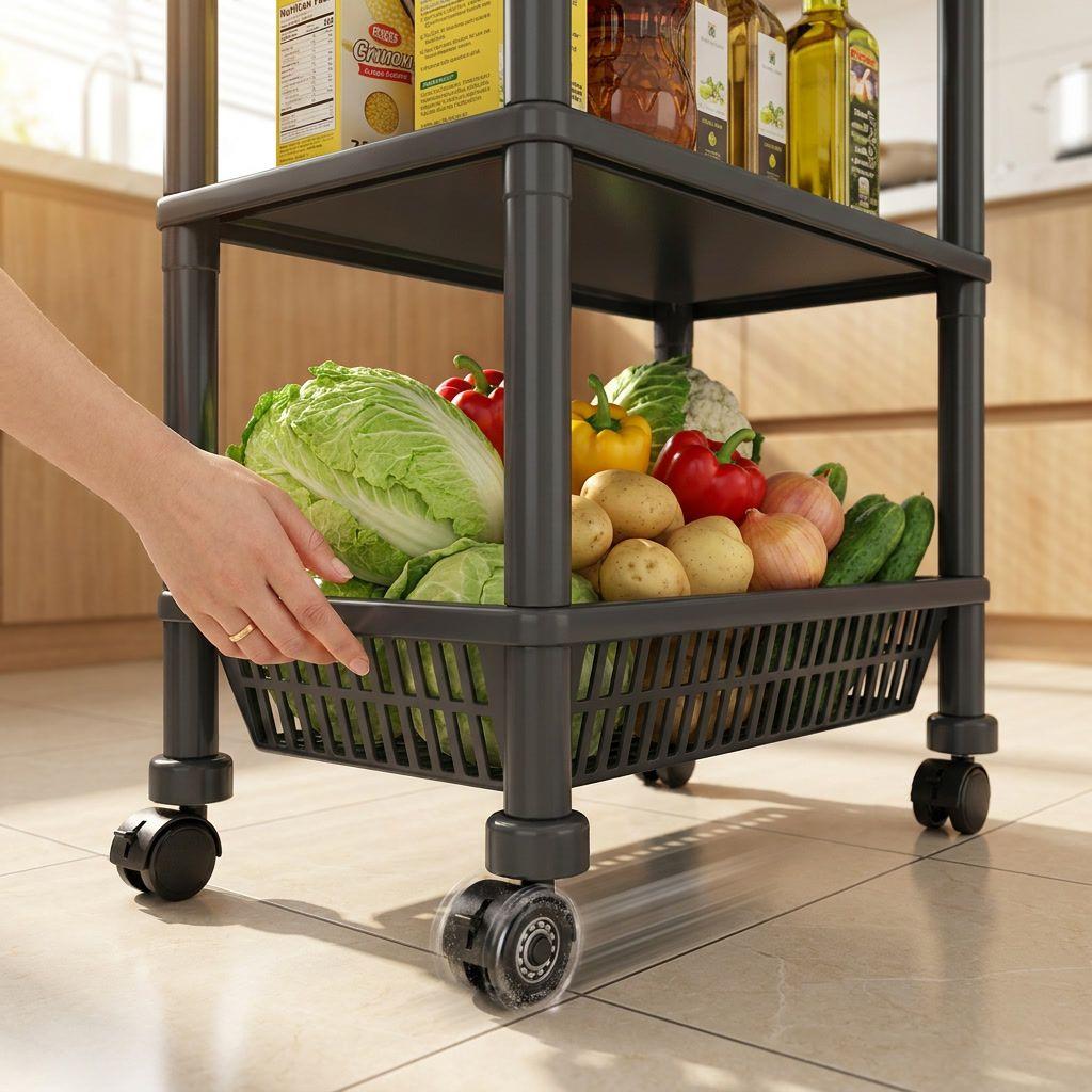 Carro Organizador De Cocina Verdulero 4 Niveles Con Ruedas-2