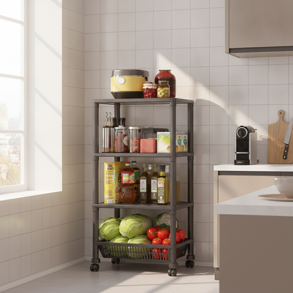 Carro Organizador De Cocina Verdulero 4 Niveles Con Ruedas-5