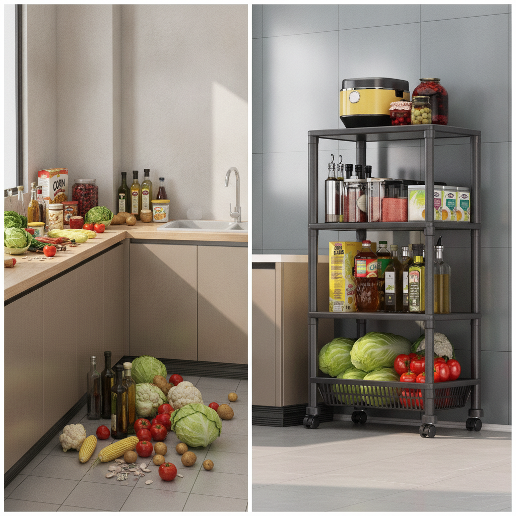 Carro Organizador De Cocina Verdulero 4 Niveles Con Ruedas-7